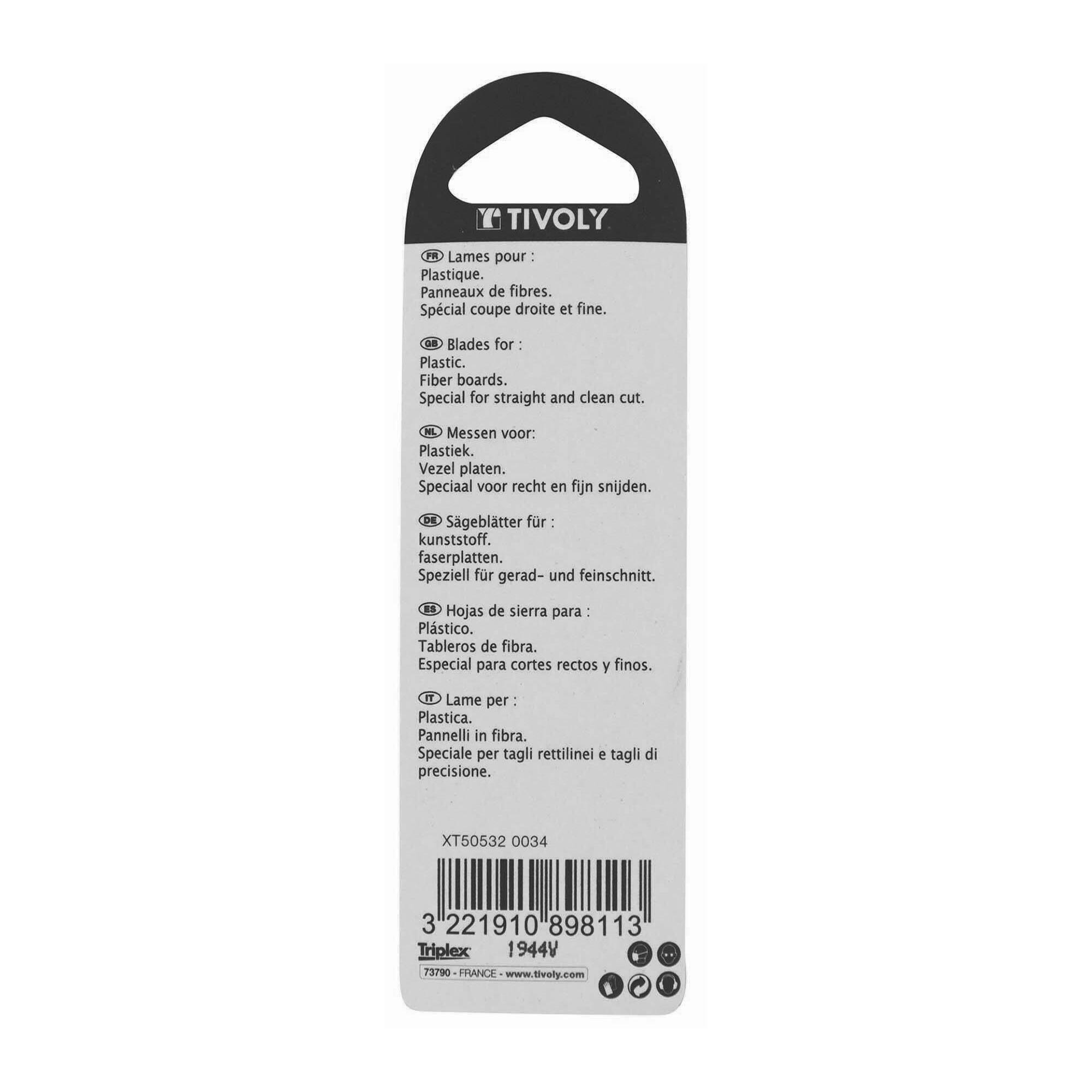 Hoja de sierra de calar -Para plástico -Enganche en U (Blíster) / L: 100 / H: 75 / Corte recto