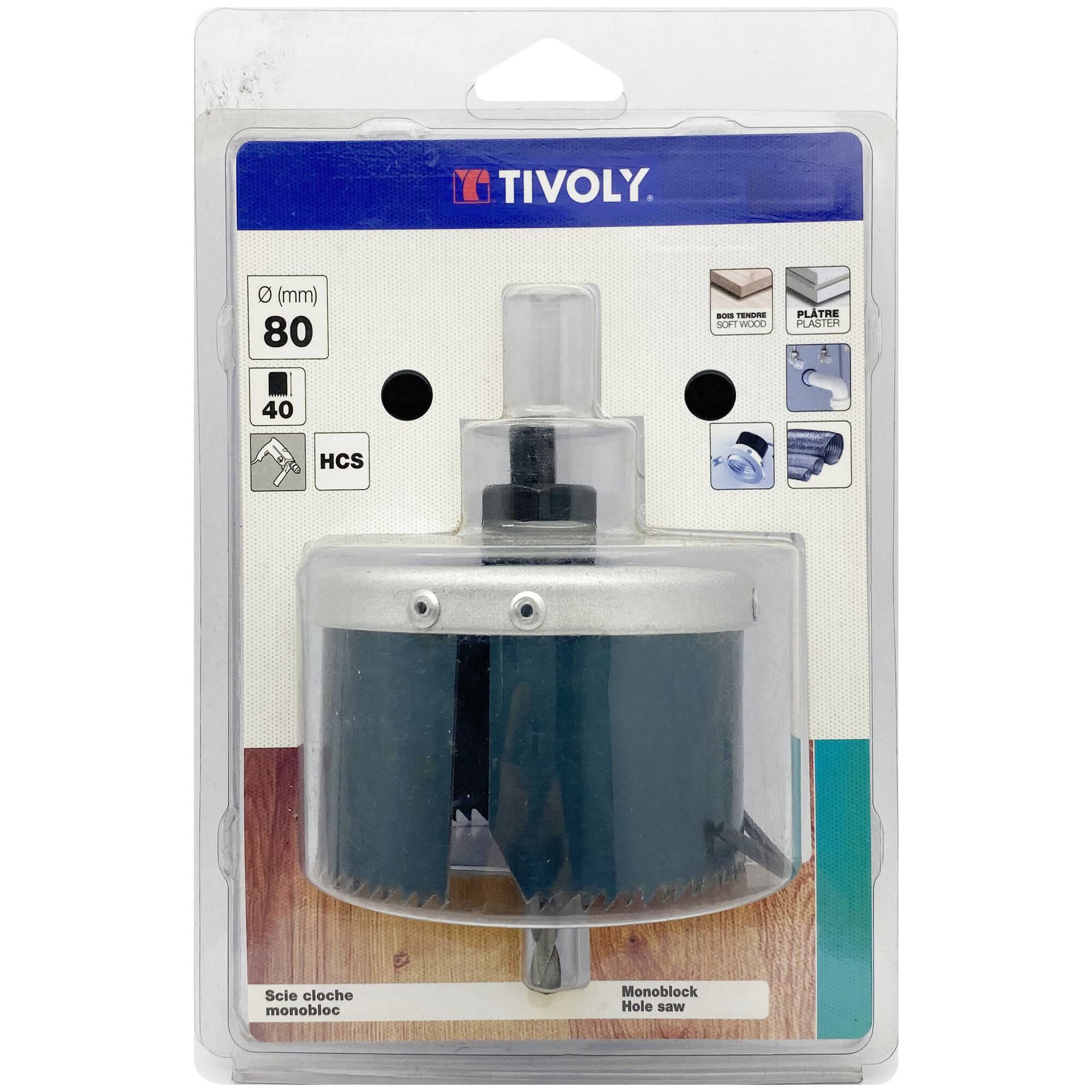 Ø: 80 / Sierra de corona HCS (Estuche blíster) / H: 40