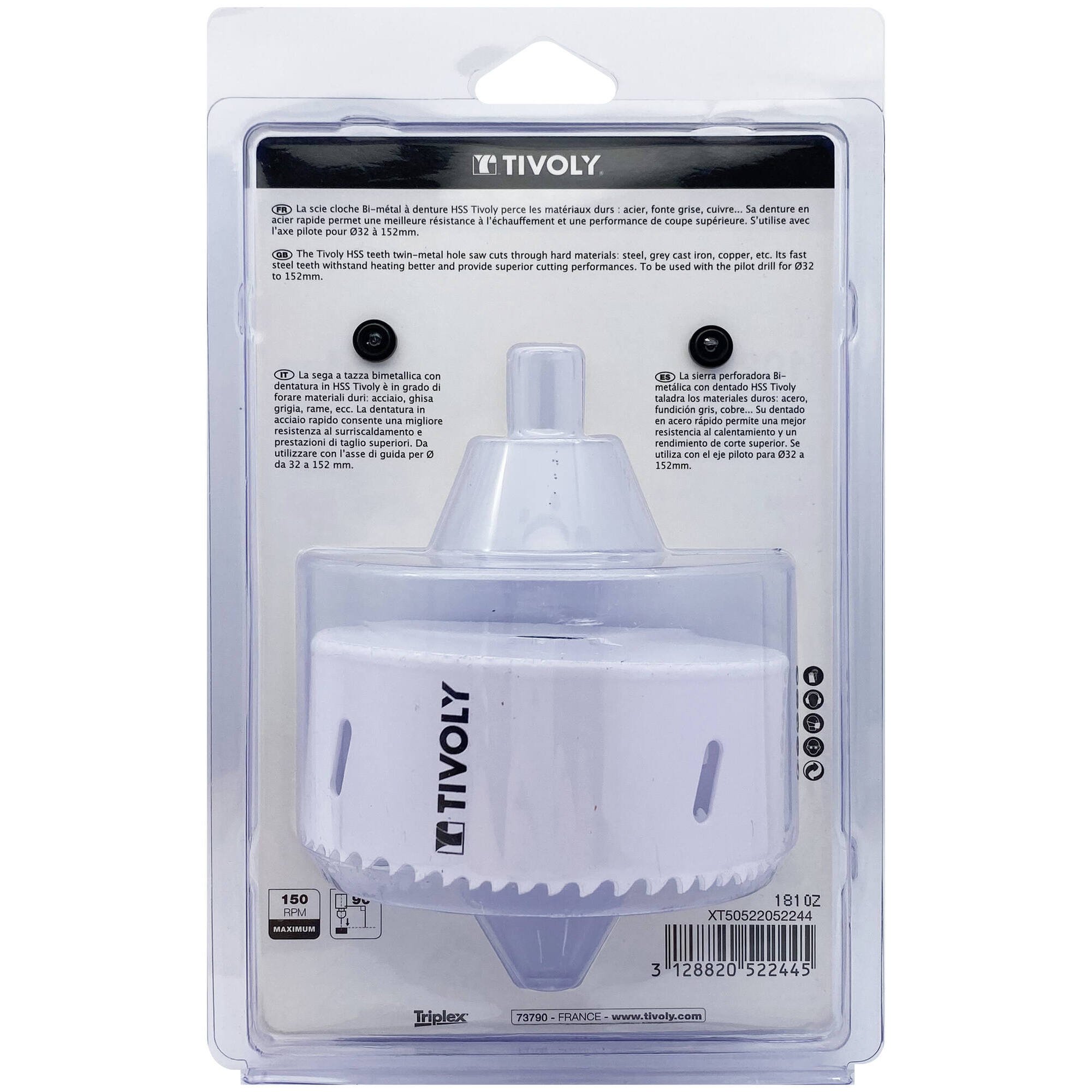 Ø: 102 / Sierra de corona bimetal HSS (Estuche blíster) / H: 38