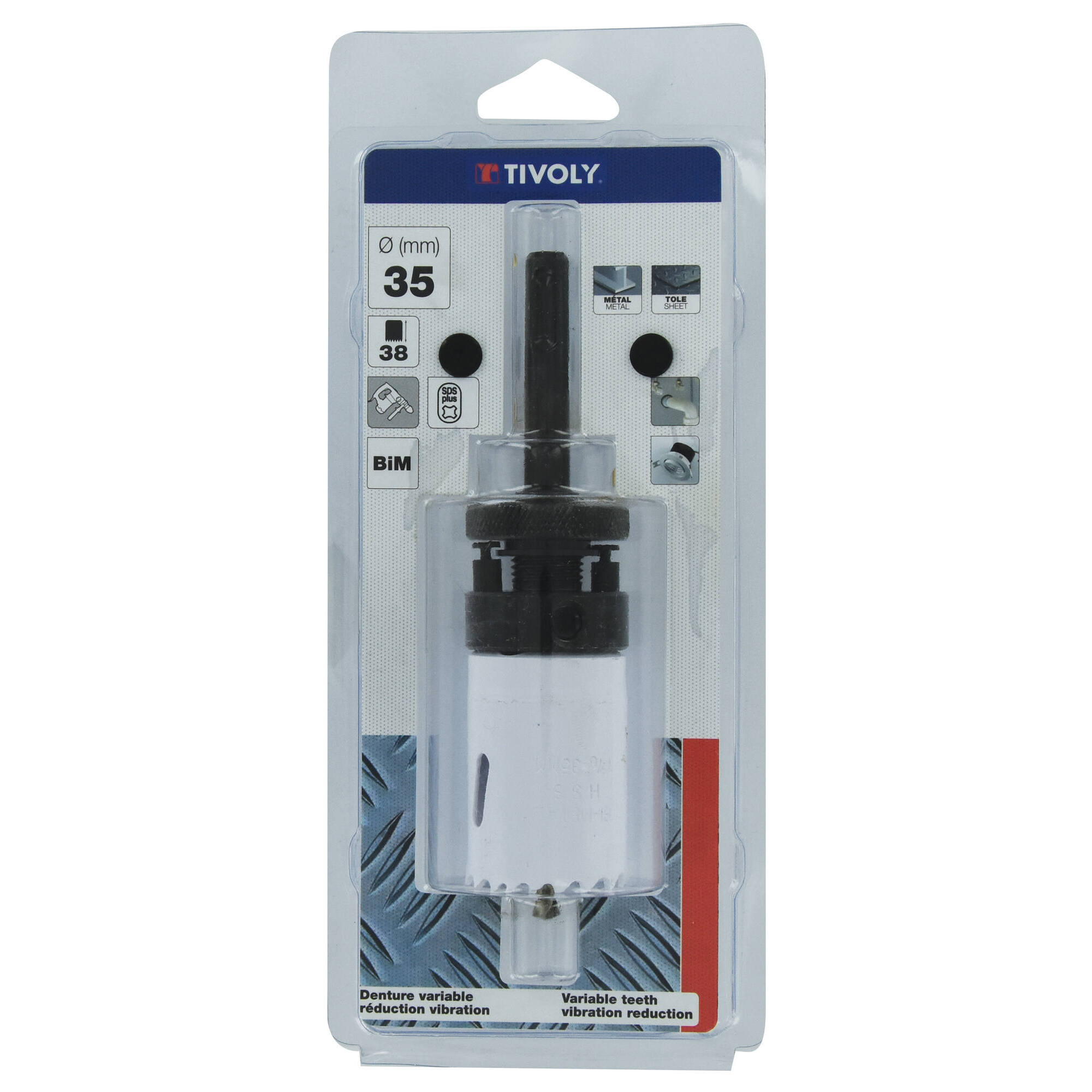 Ø: 35 / Sierra de corona bimetal HSS enganche sds+ (Estuche blíster) / H: 38