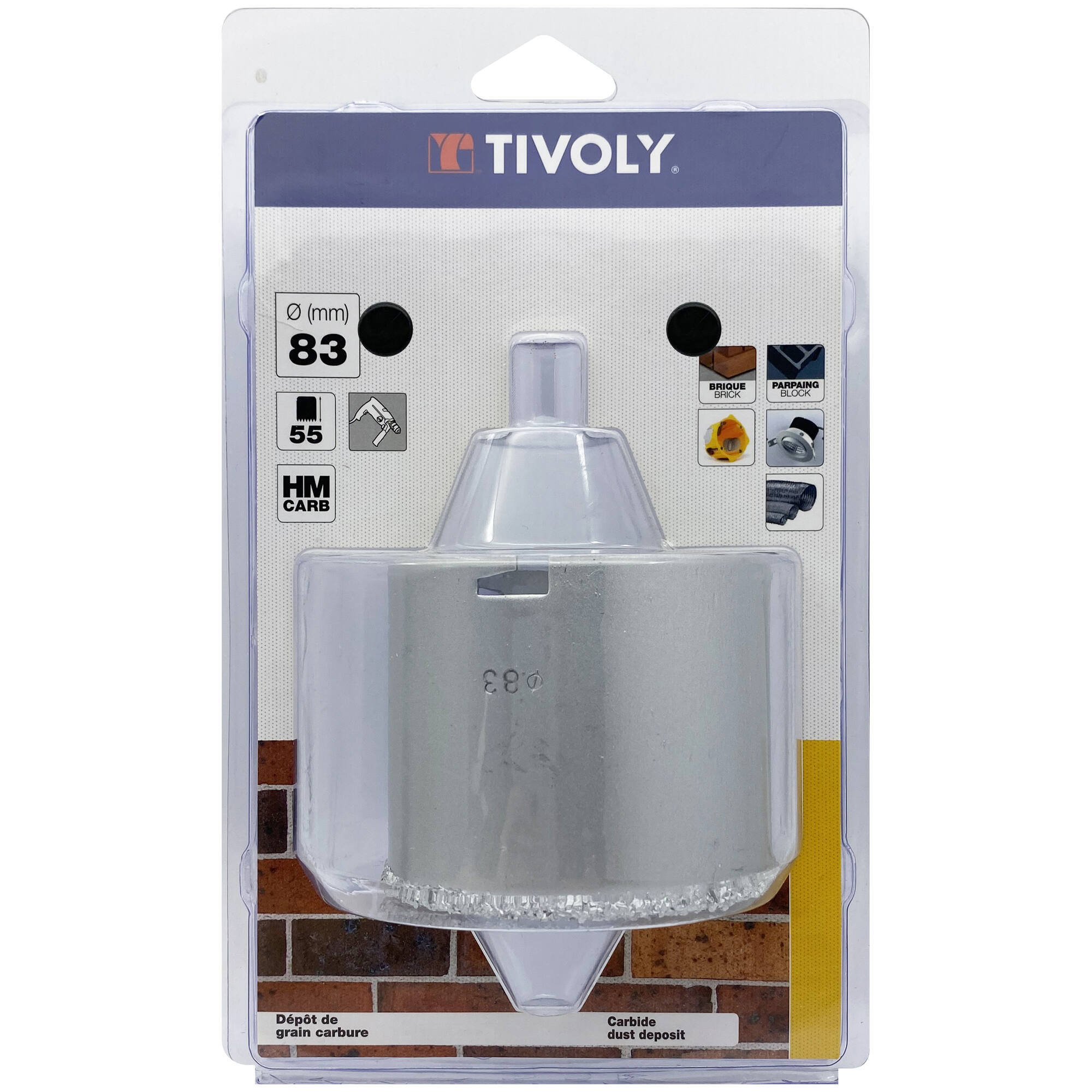 Ø: 83 / Sierra de corona para hormigón de carburo HM (Estuche blíster) / H: 55