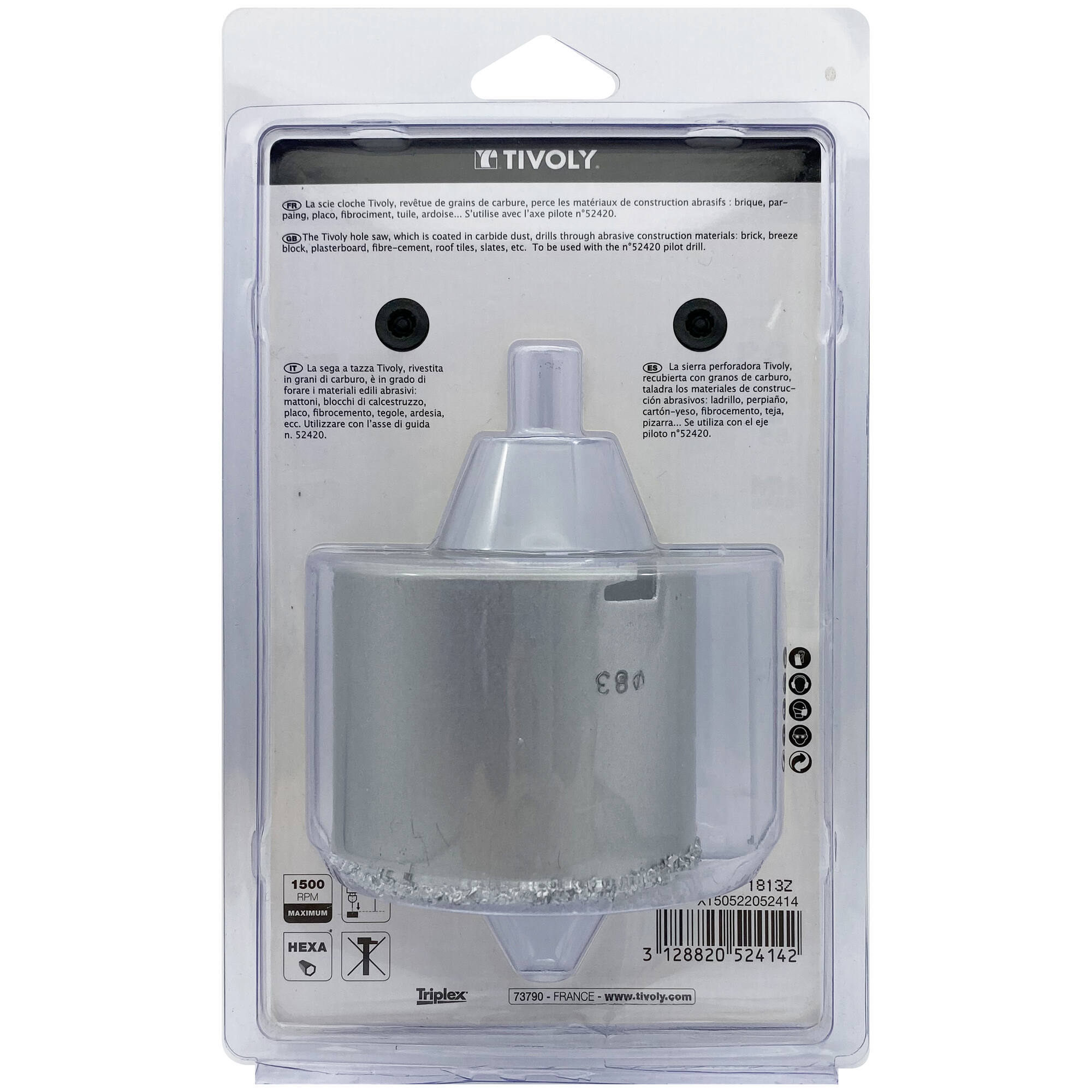 Ø: 83 / Sierra de corona para hormigón de carburo HM (Estuche blíster) / H: 55