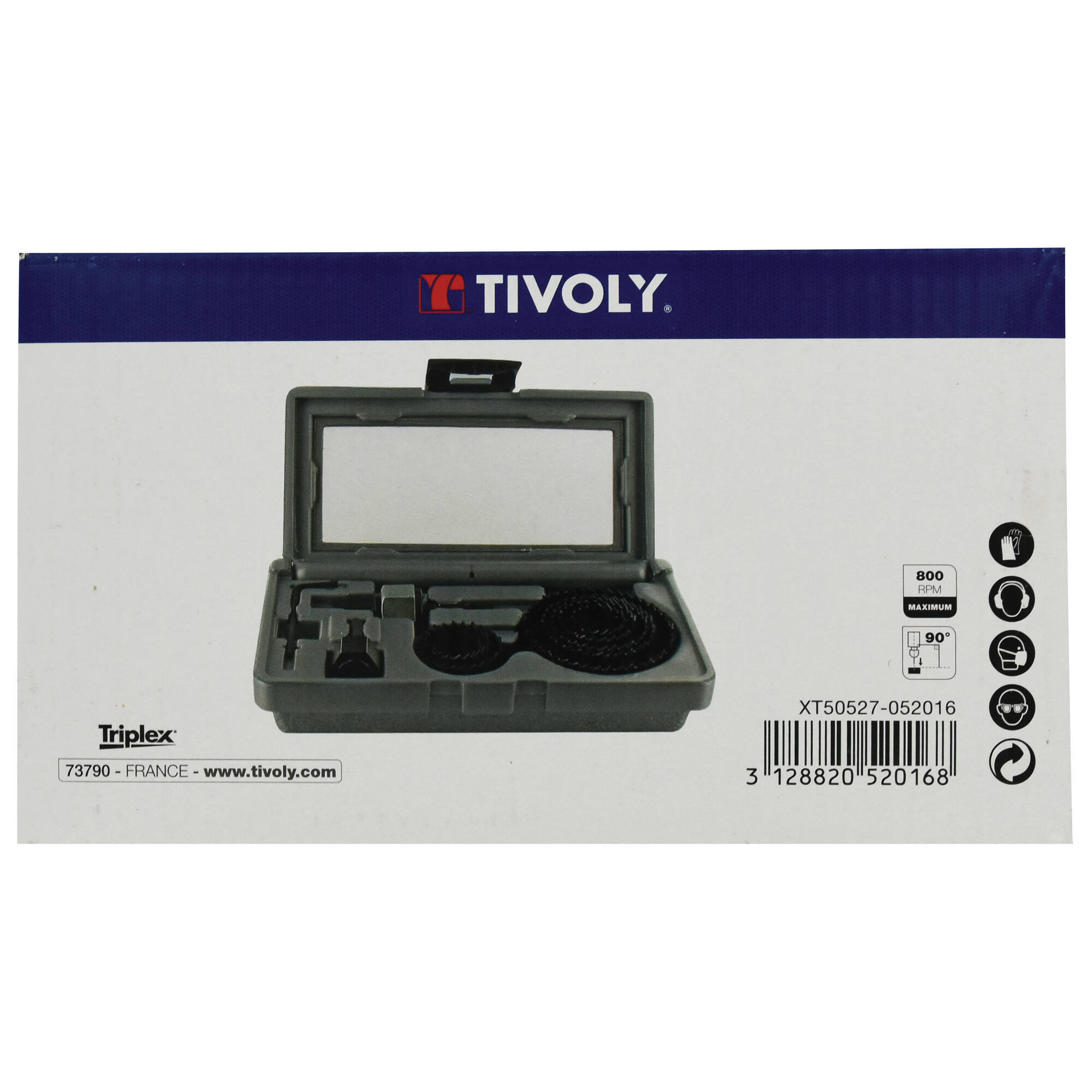 Maletín de 11 piezas - 8 sierras de corona HCS Ø 22 a 68 mm + 2 ejes + 1 llave