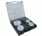 Maletín de 5 piezas - 4 sierras de corona bimetal HSS Ø 67 a 102 mm + 1 broca guía