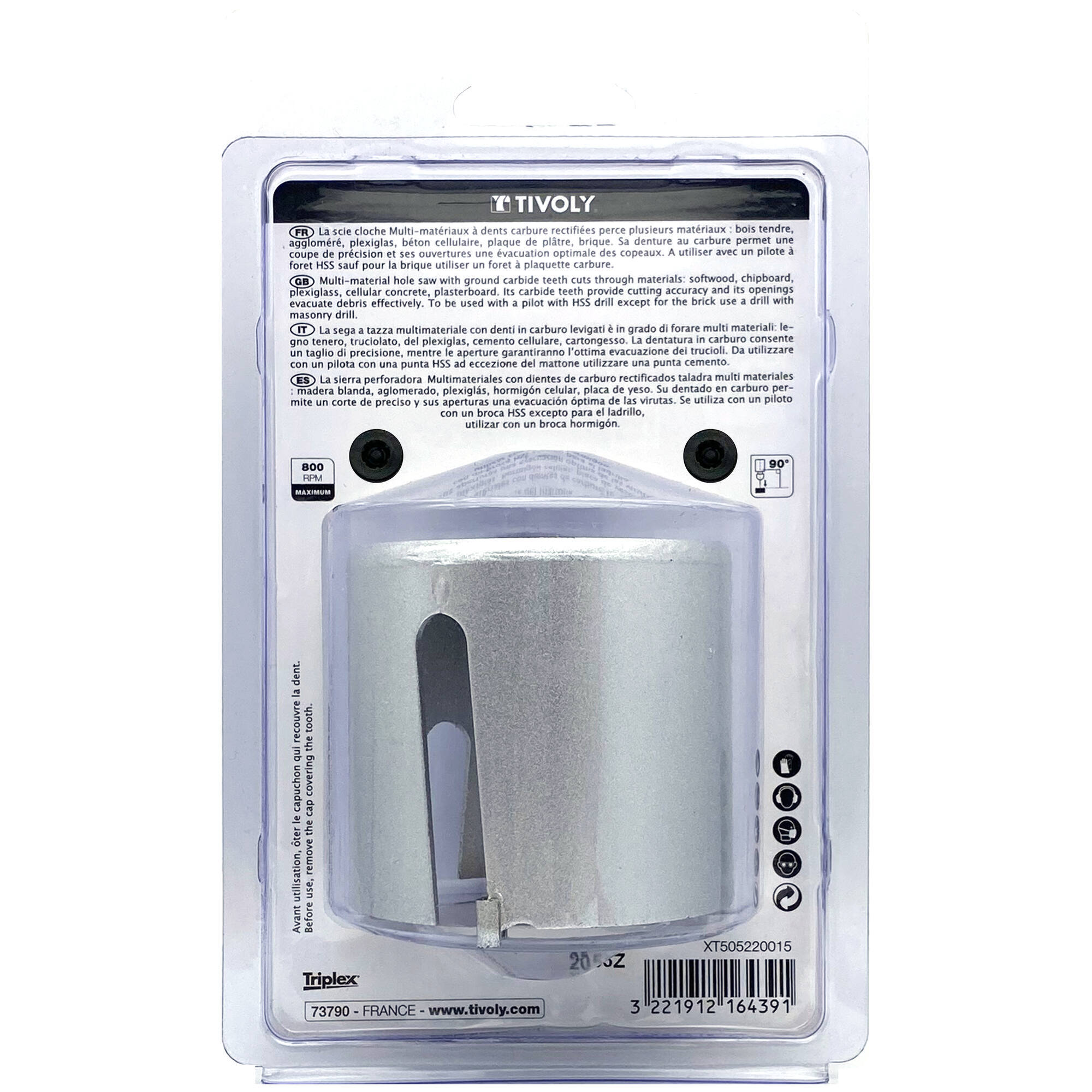 Ø: 68 / Sierra de corona multimateriales con dientes de carburo HM (Estuche blíster) / H: 55