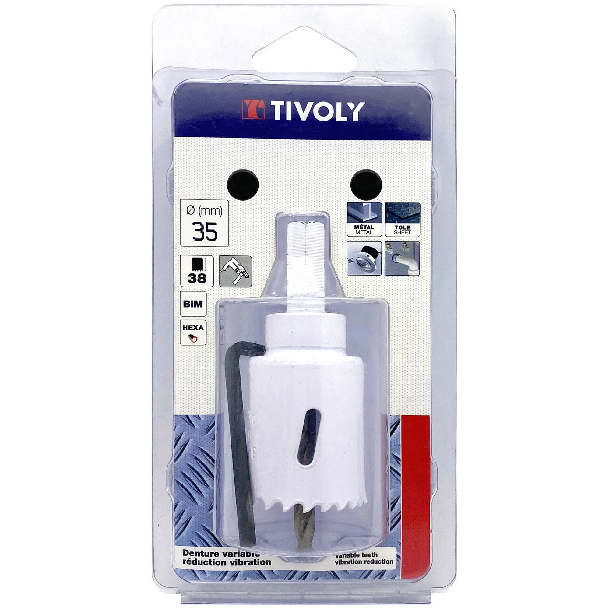 Ø: 35 / Sierra de corona bimetal HSS monobloque (Estuche blíster) / H: 38