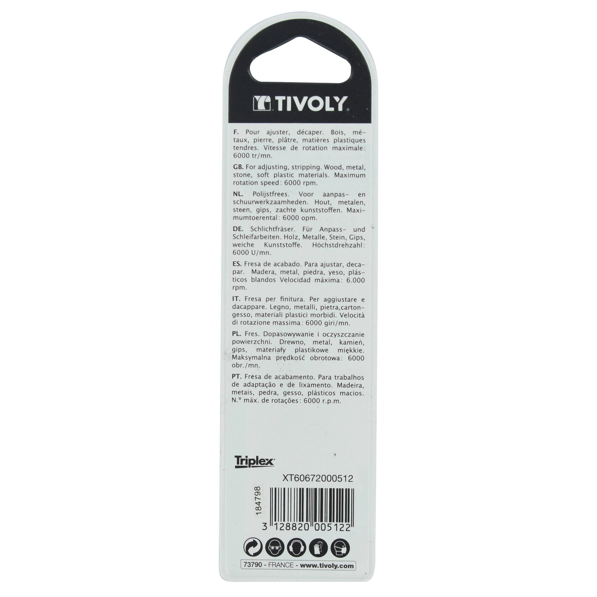 Escofina con mango cabeza ojival Ø12 mm