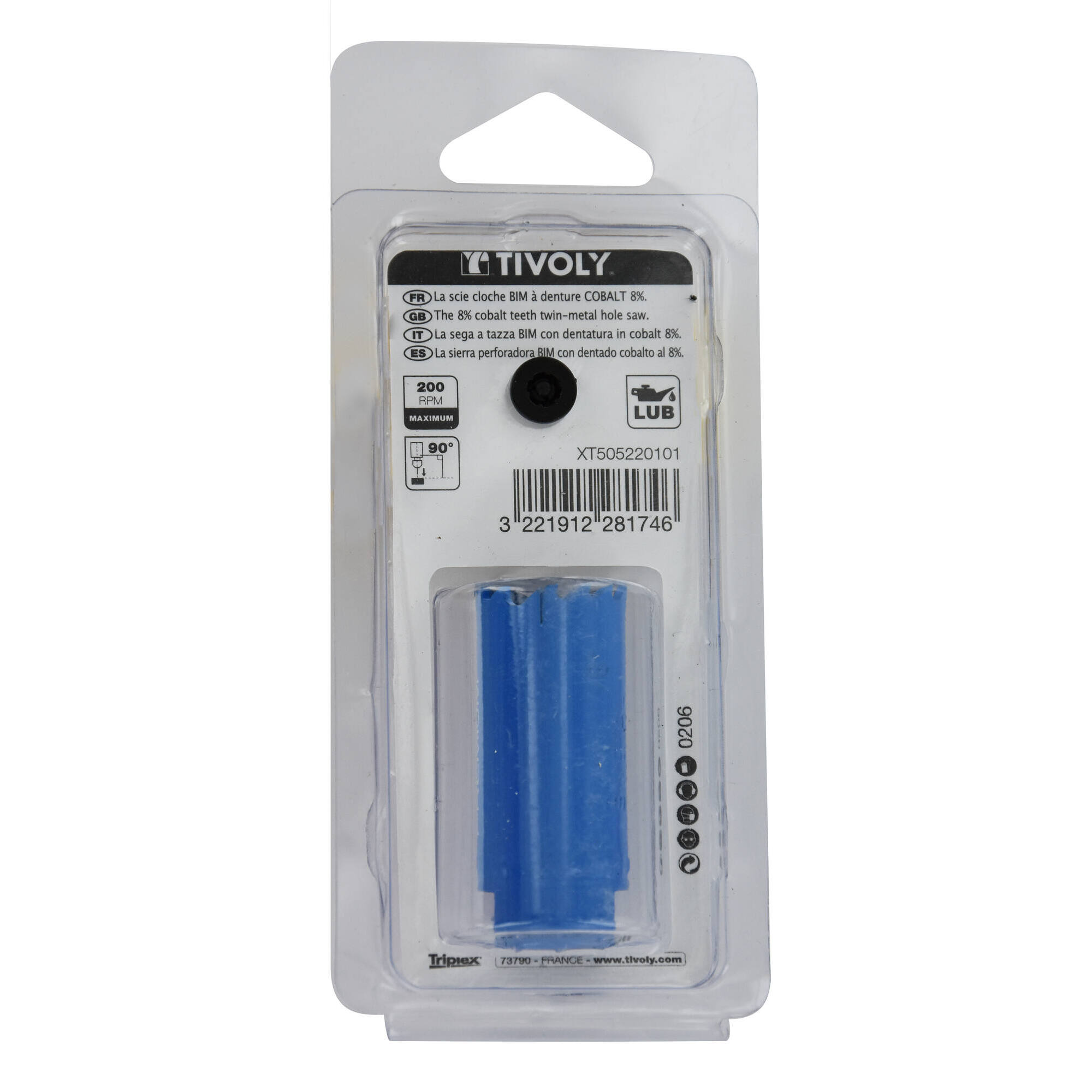 Ø: 22 / Sierra de corona bimetal COBALTO 8 % (Estuche blíster) / H: 38