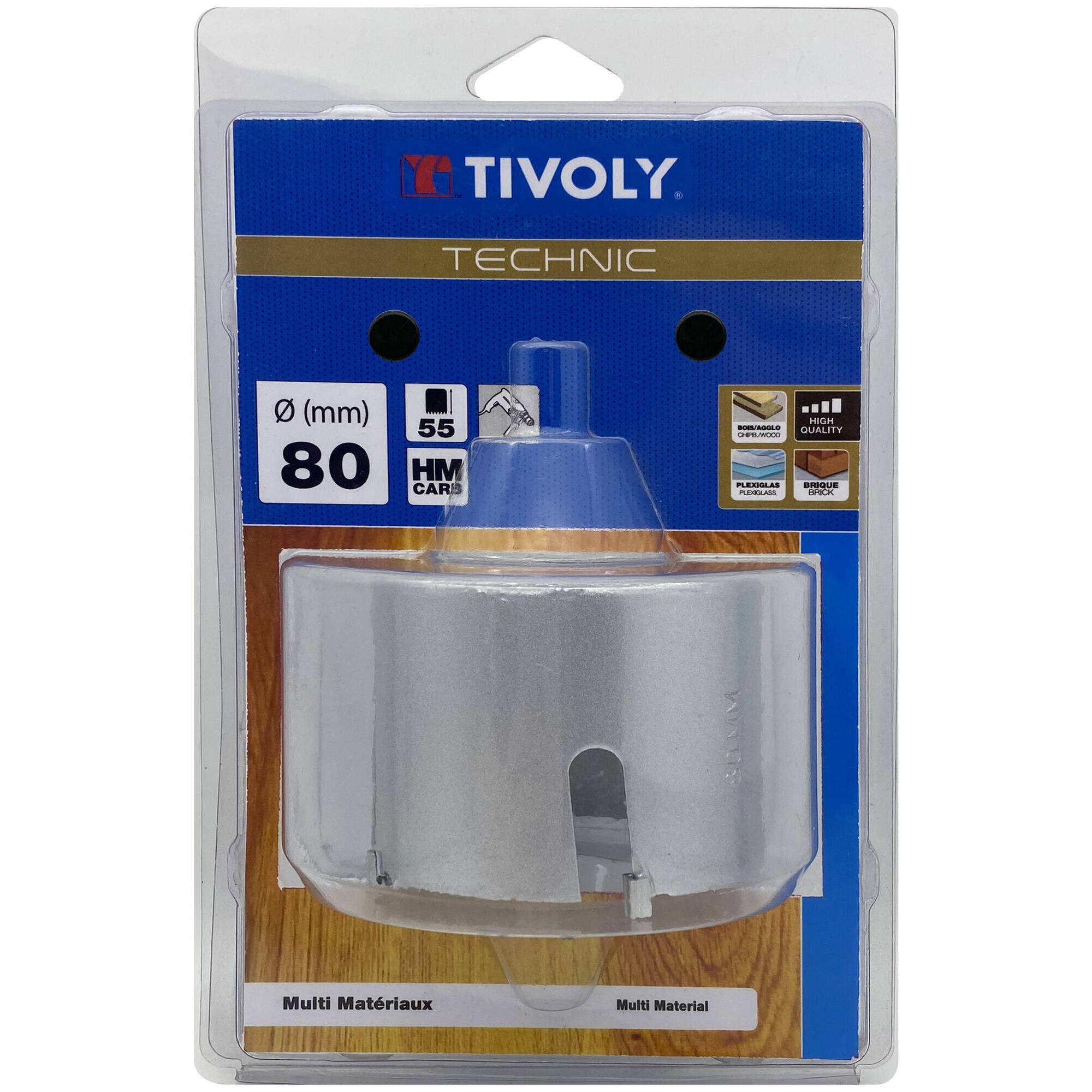 Ø: 80 / Sierra de corona multimateriales con dientes de carburo HM (Estuche blíster) / H: 55