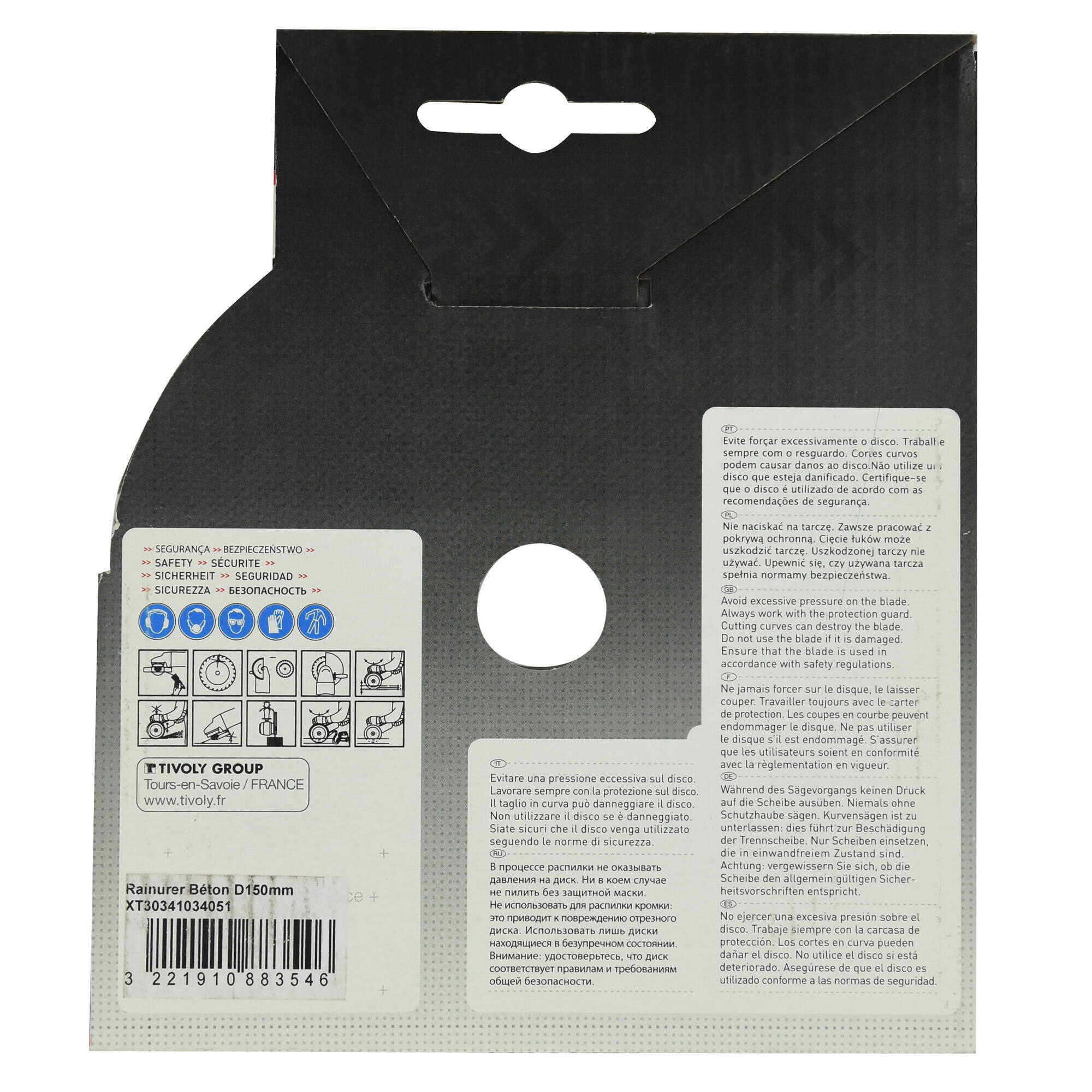 Disco para RANURAR (Caja colgante) / Ø: 150 / Ep: 2.4