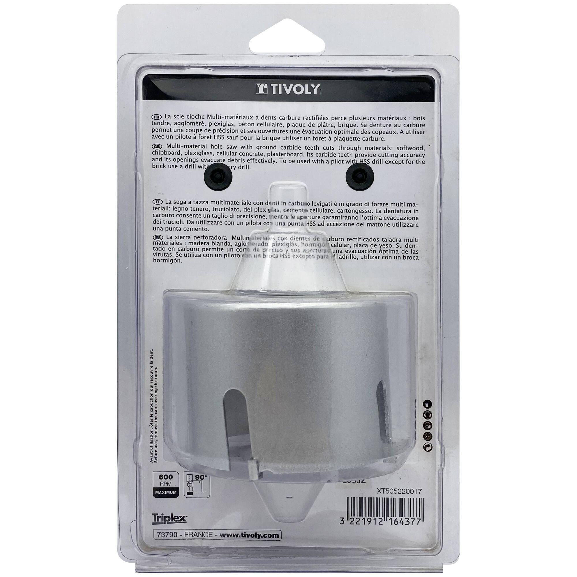 Ø: 85 / Sierra de corona multimateriales con dientes de carburo HM (Estuche blíster) / H: 55