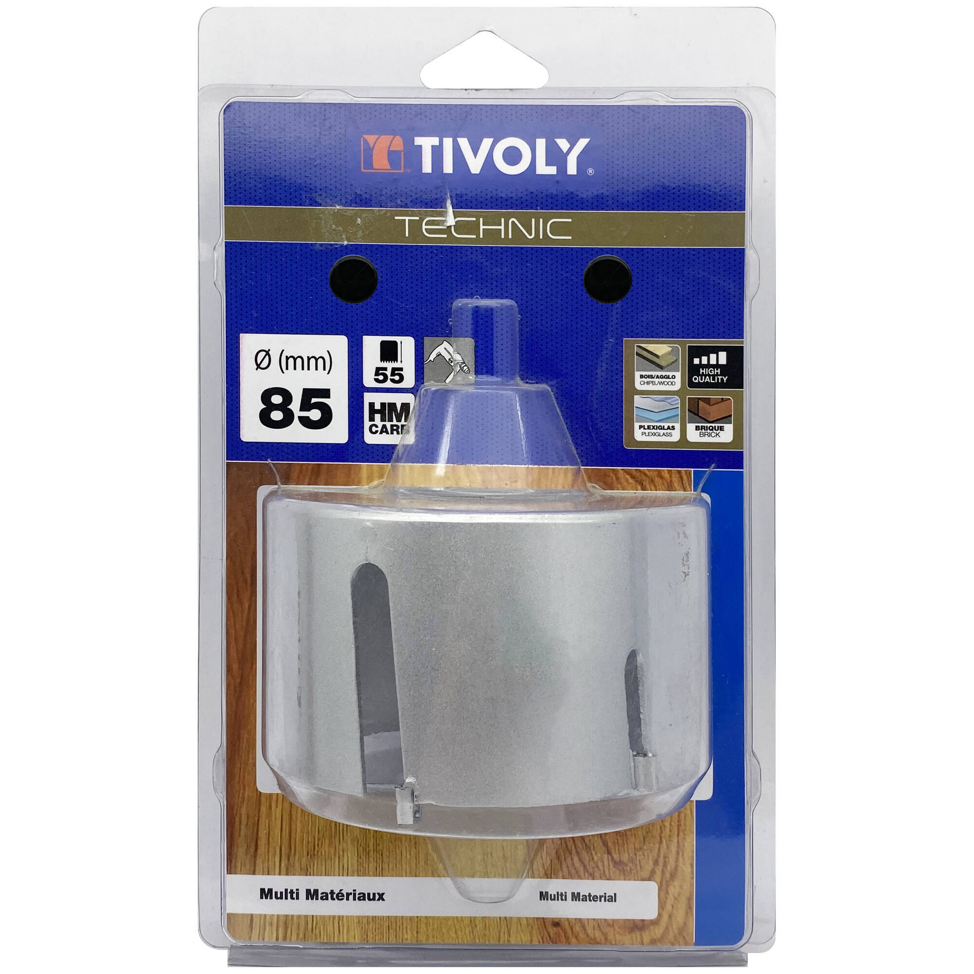 Ø: 85 / Sierra de corona multimateriales con dientes de carburo HM (Estuche blíster) / H: 55