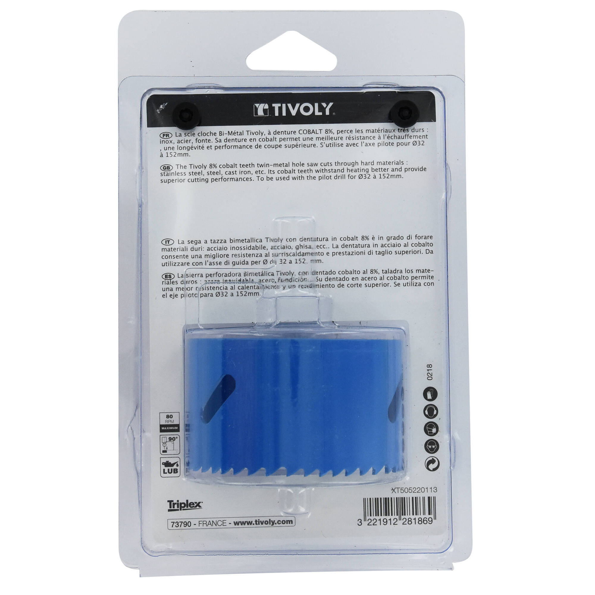 Sierra corona bimetálica COBALTO 8% | 1 hoja | Uso intensivo | Ø19mm