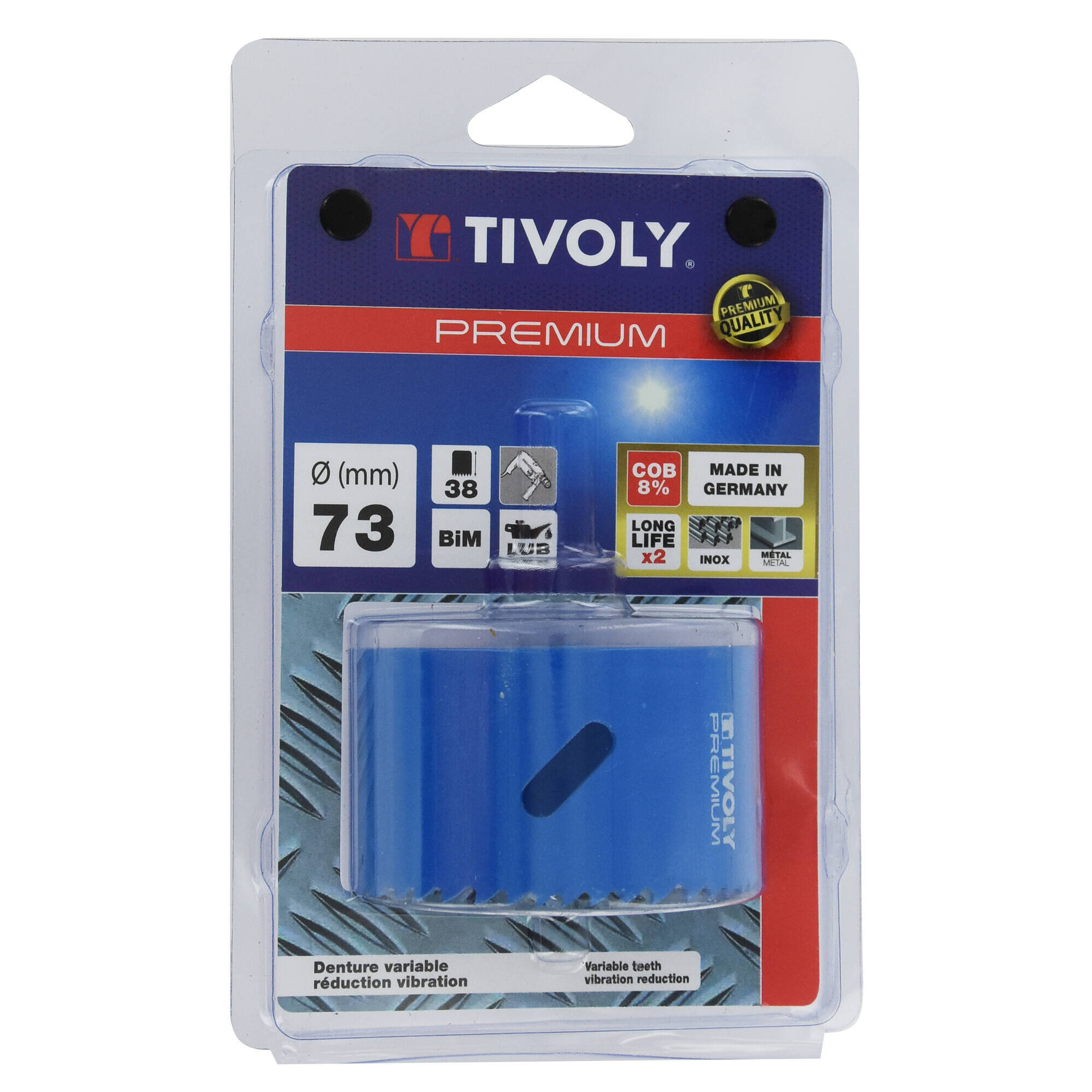 Ø: 48 / Sierra de corona bimetal COBALTO 8 % (Estuche blíster) / H: 38