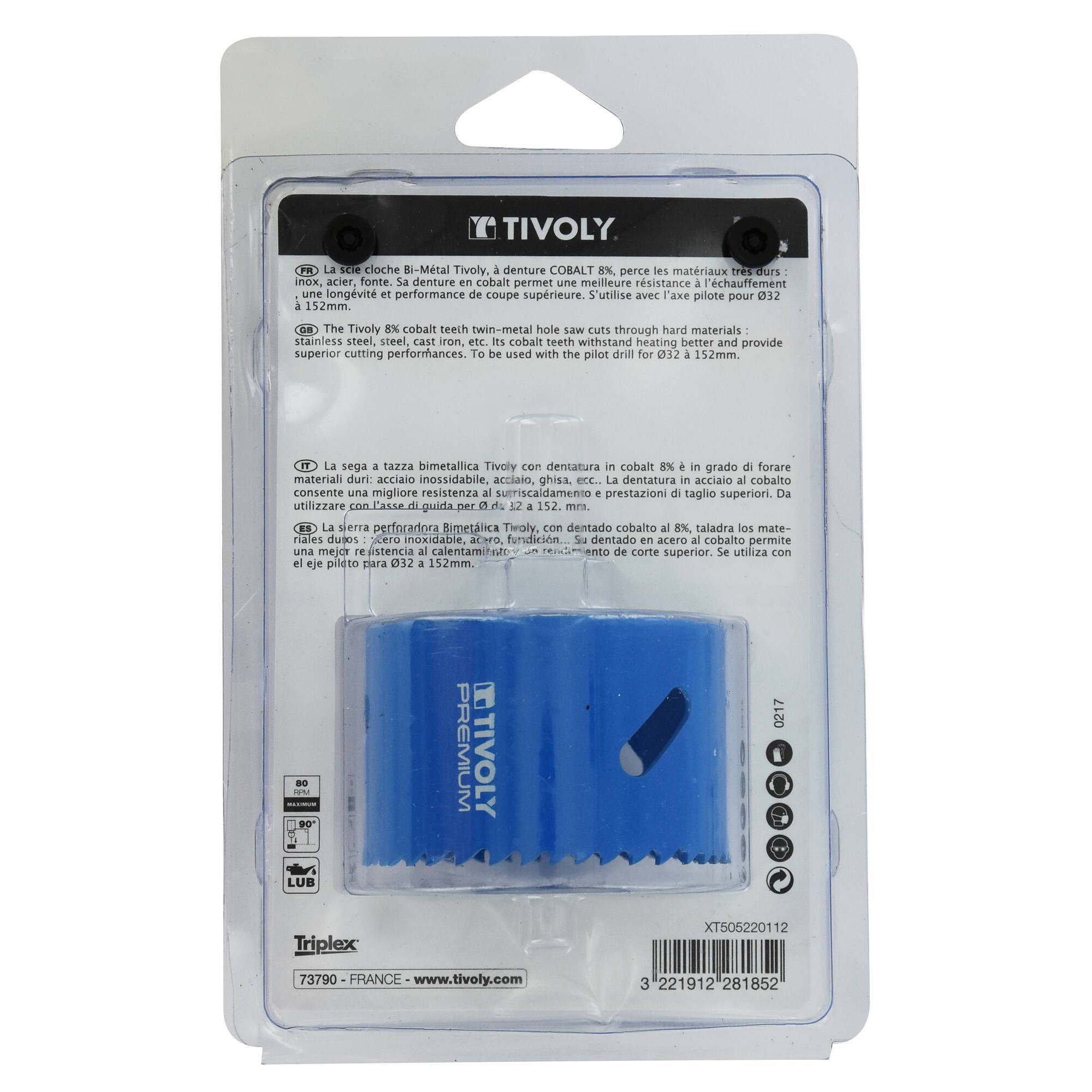 Ø: 68 / Sierra de corona bimetal COBALTO 8 % (Estuche blíster) / H: 38