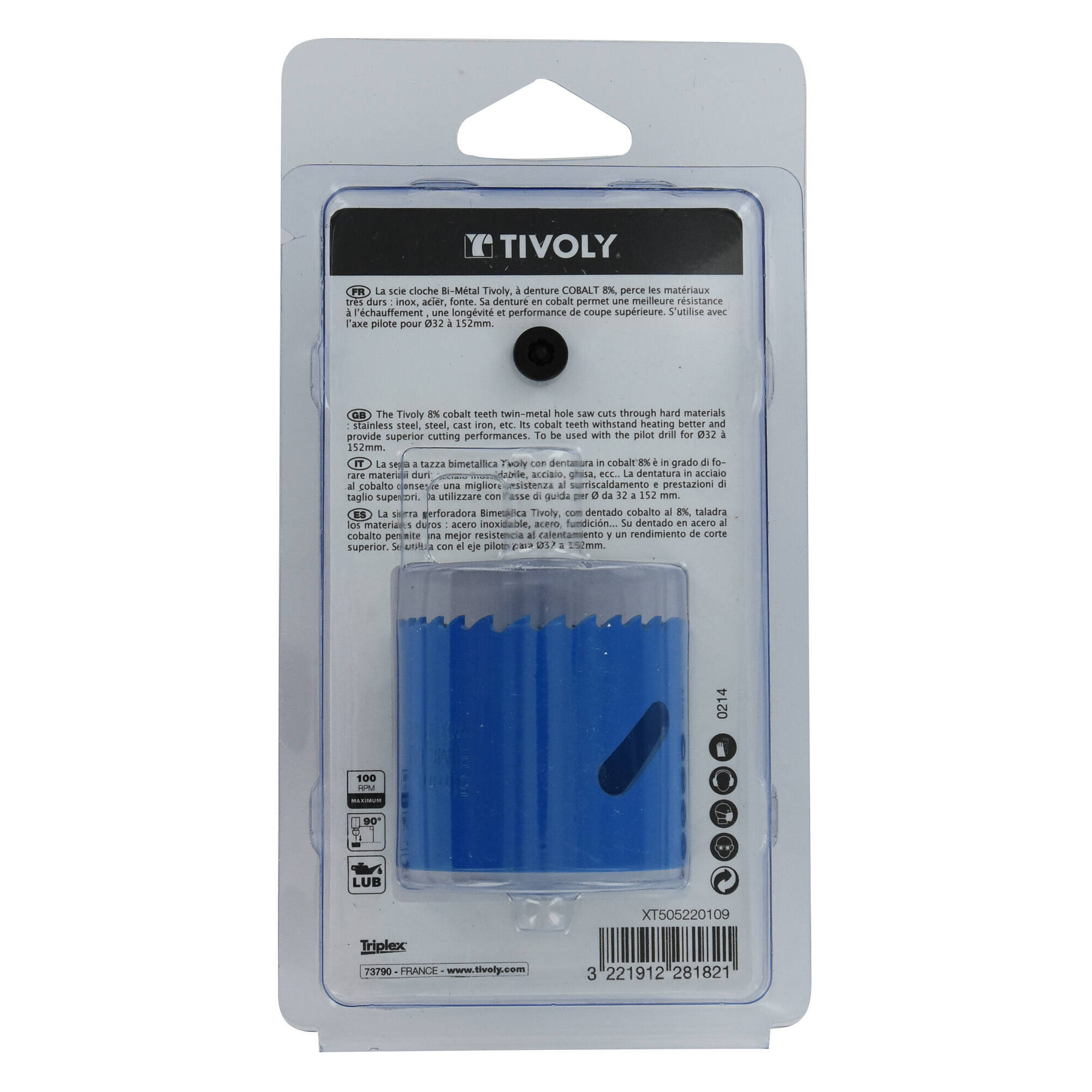 Ø: 51 / Sierra de corona bimetal COBALTO 8 % (Estuche blíster) / H: 38