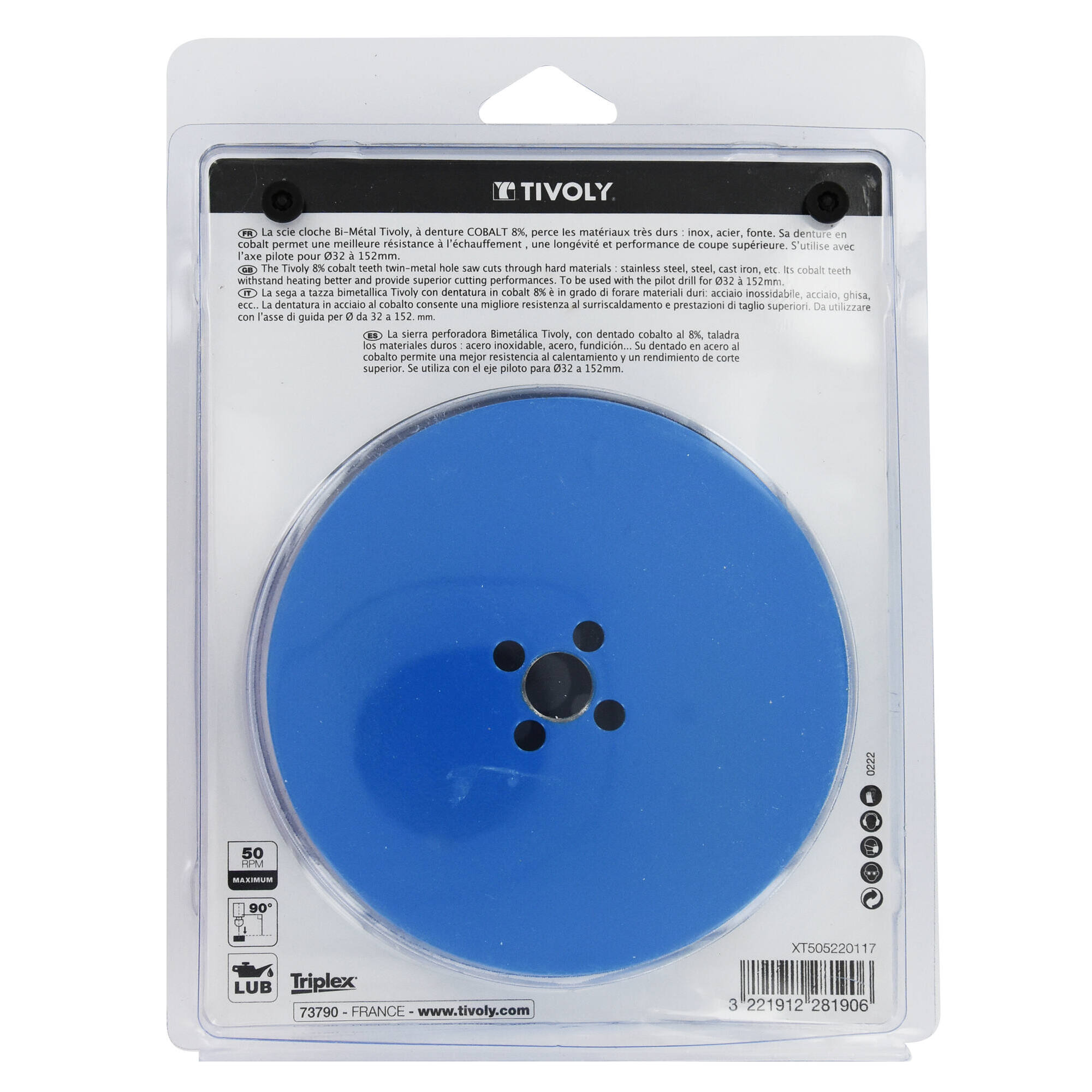 Ø: 127 / Sierra de corona bimetal COBALTO 8 % (Estuche blíster) / H: 38