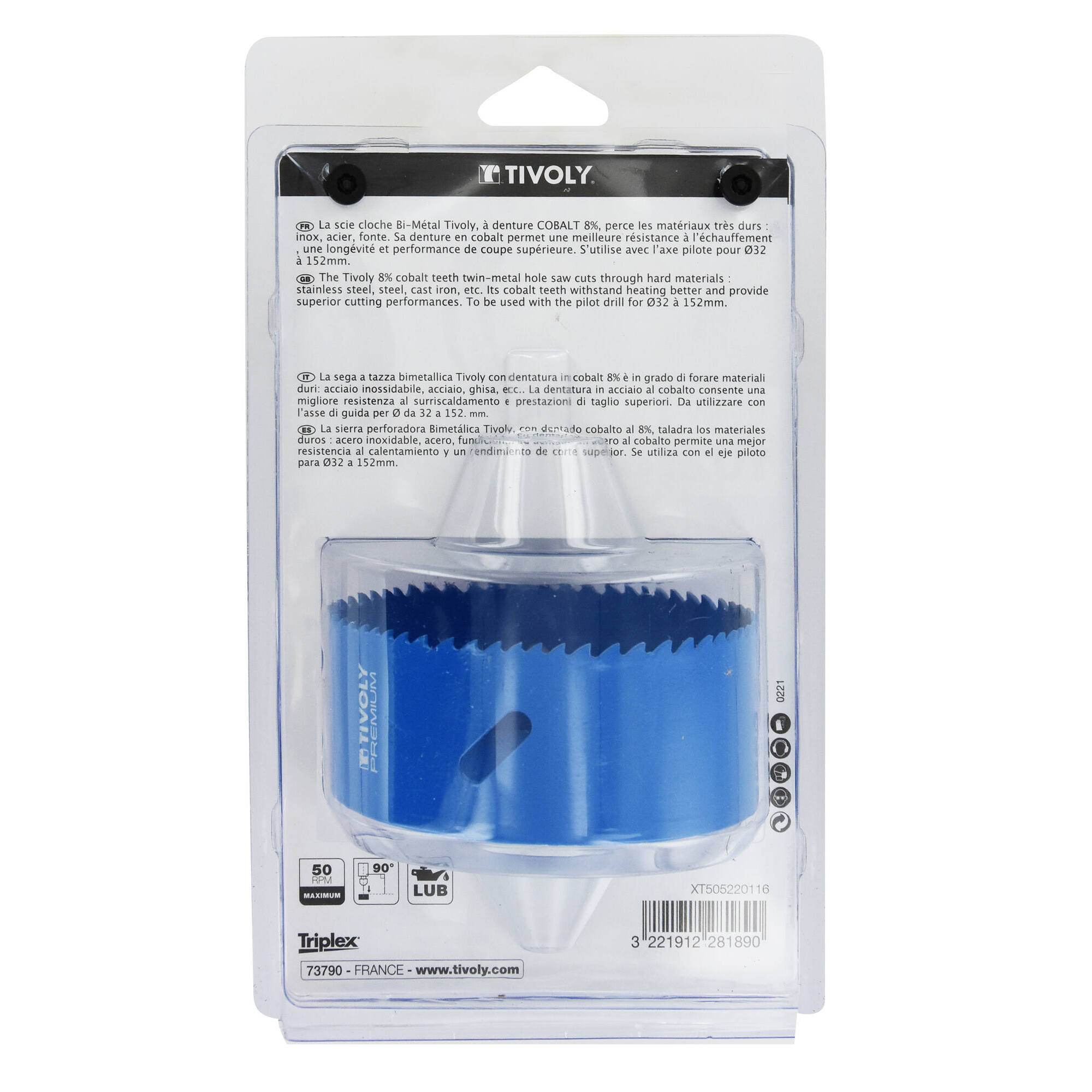 Ø: 102 / Sierra de corona bimetal COBALTO 8 % (Estuche blíster) / H: 38