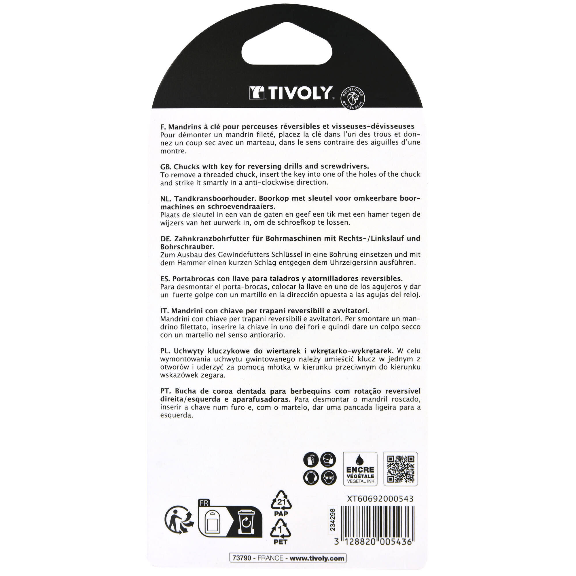 Portabrocas con llave Ø1,5 >13mm