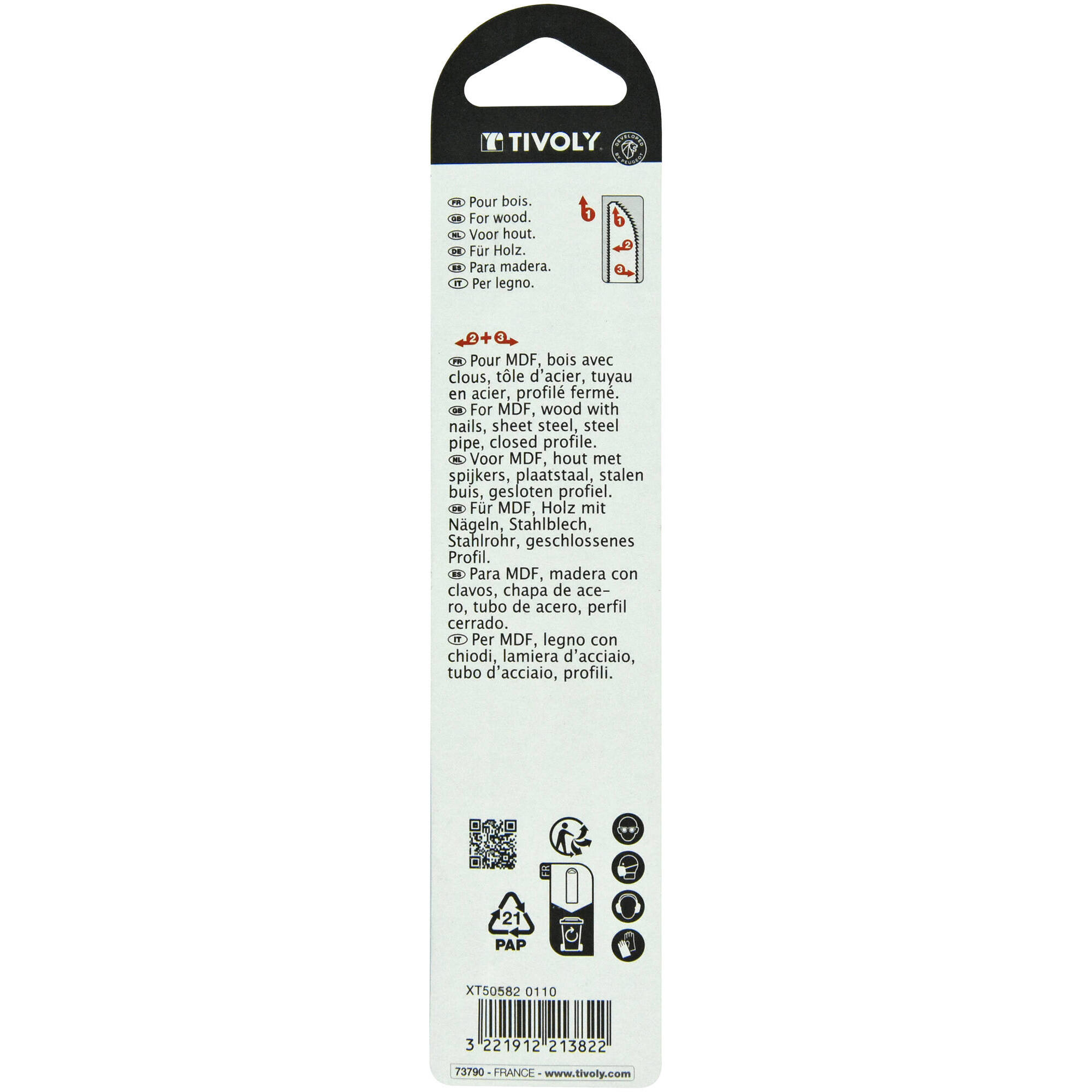 Para madera, MDF, madera con clavos y metal -Enganche universal doble (Funda cartón) / L: 150 / H: 130 / Corte recto