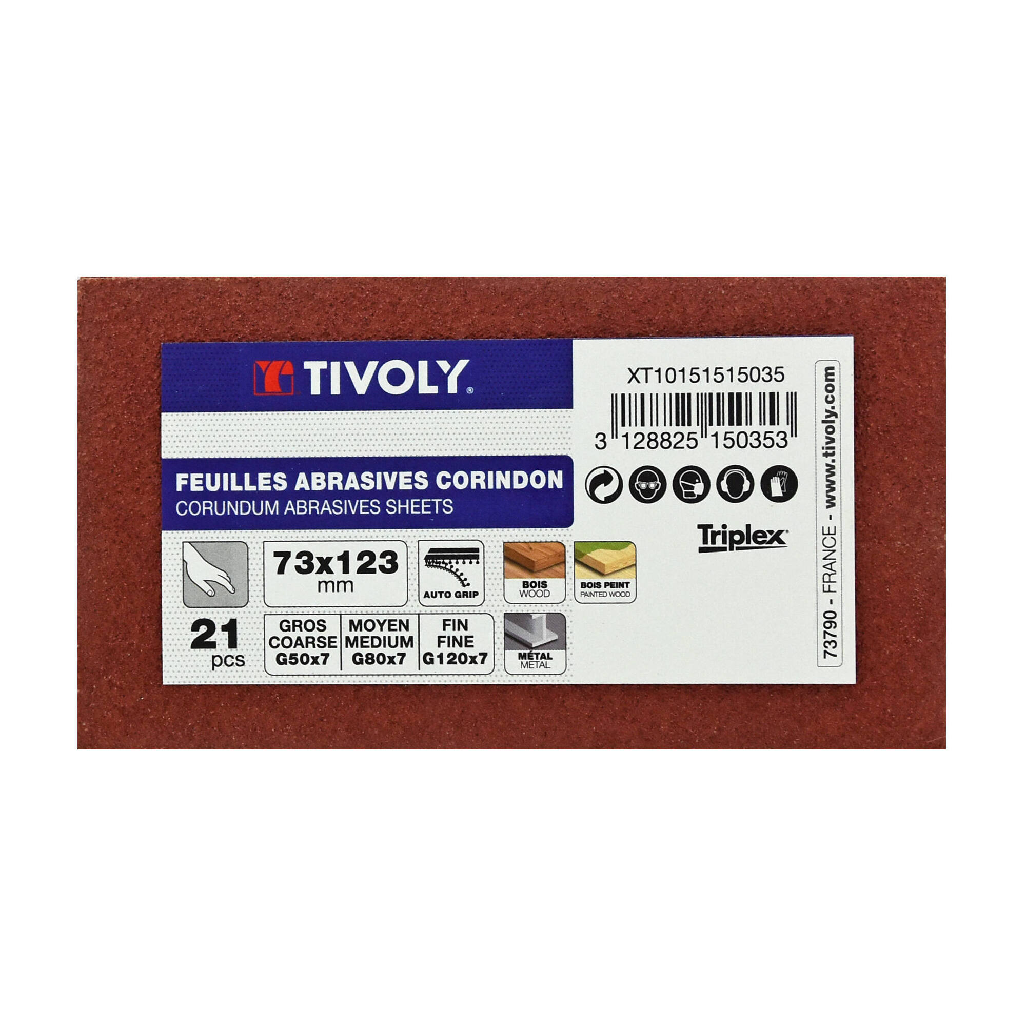 21 hojas abrasivas de corindón 73x123 mm