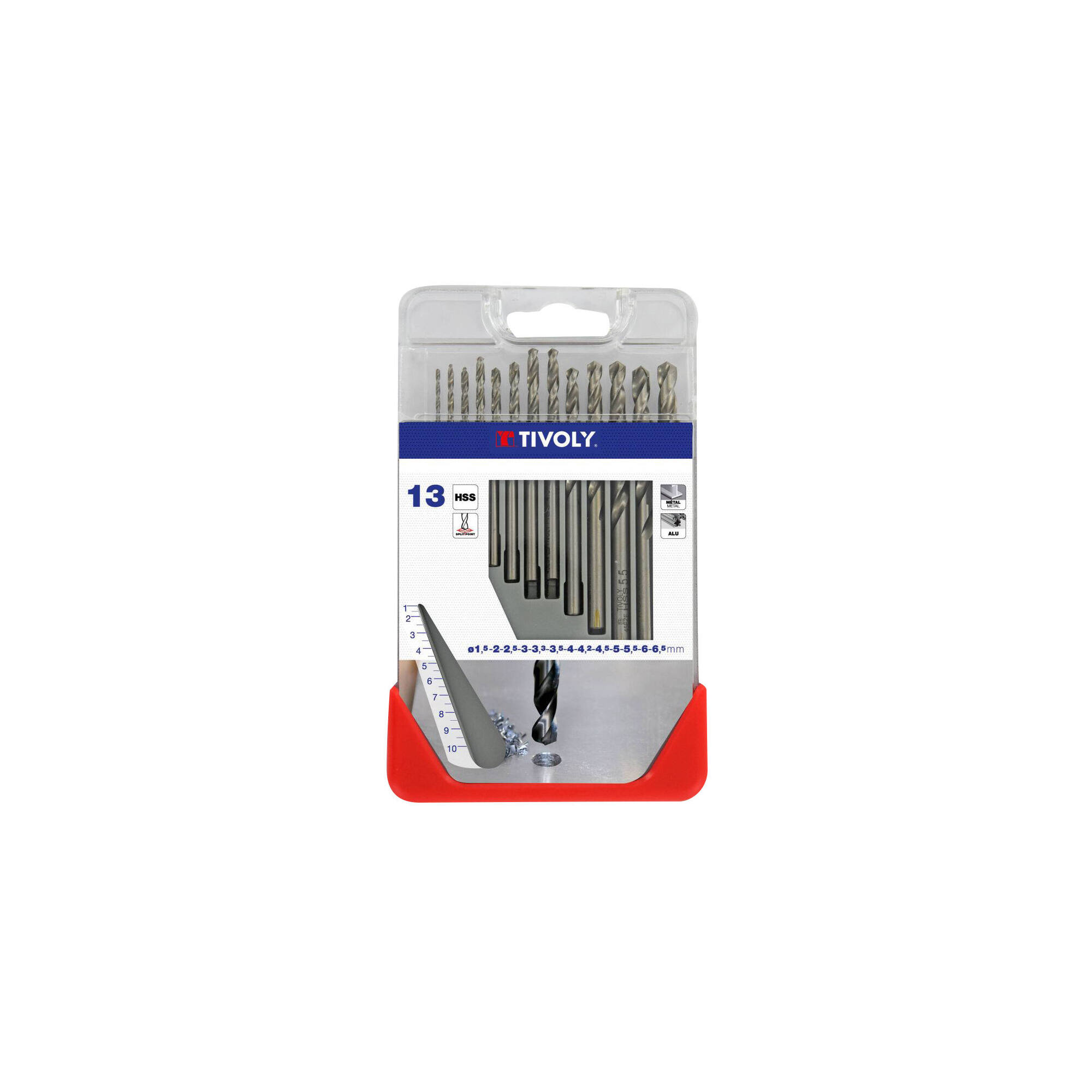 13 brocas para metal HSS rectificadas - punta en cruz Ø 1,5 a 6,5 mm