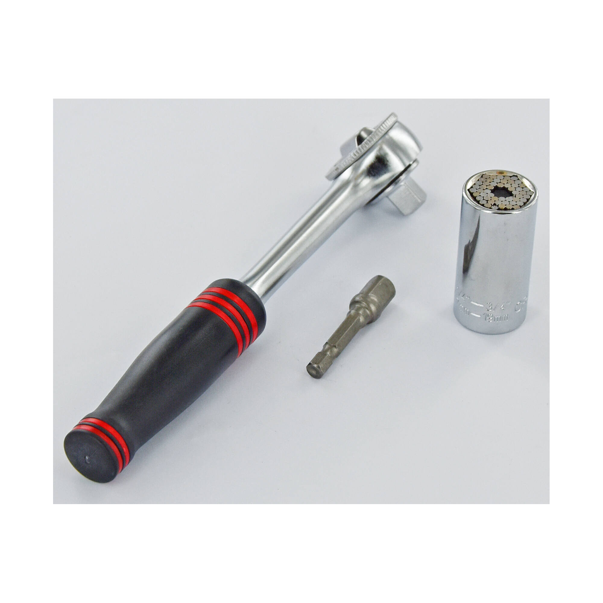 11501420002 - Llave de vaso universal + 1 carraca + 1 adaptador de vasos