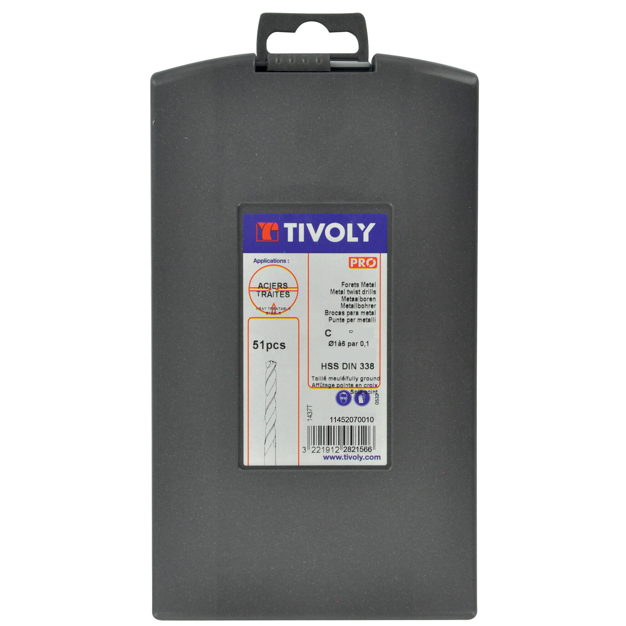 51 brocas para metal HSS rectificadas, punta en cruz Ø 1 a 6 mm por 0,1 ESSENTIAL