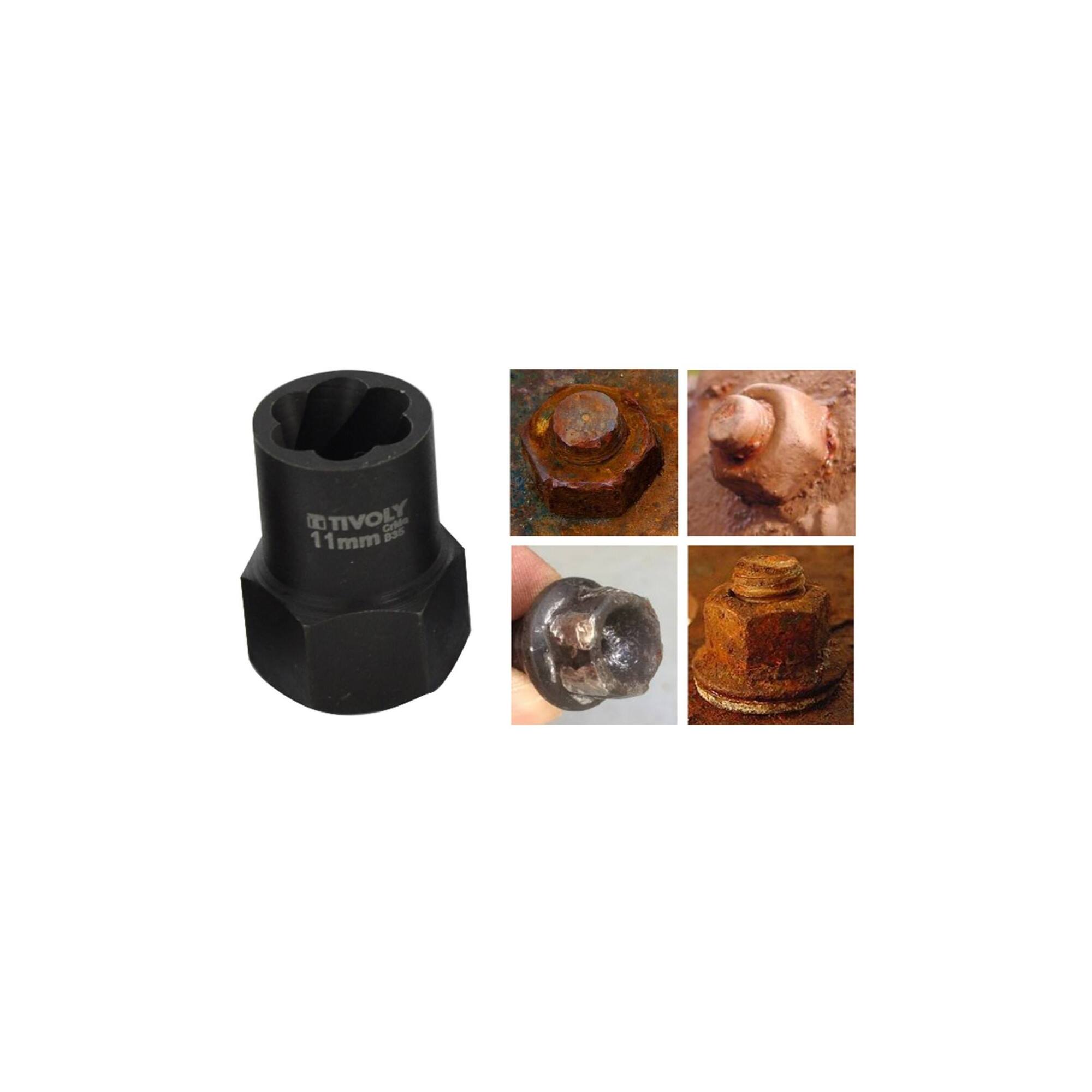 10 piezas -7 vasos de extracción 3/8" Ø 10 a 19 mm + accesorios -IMPACTO