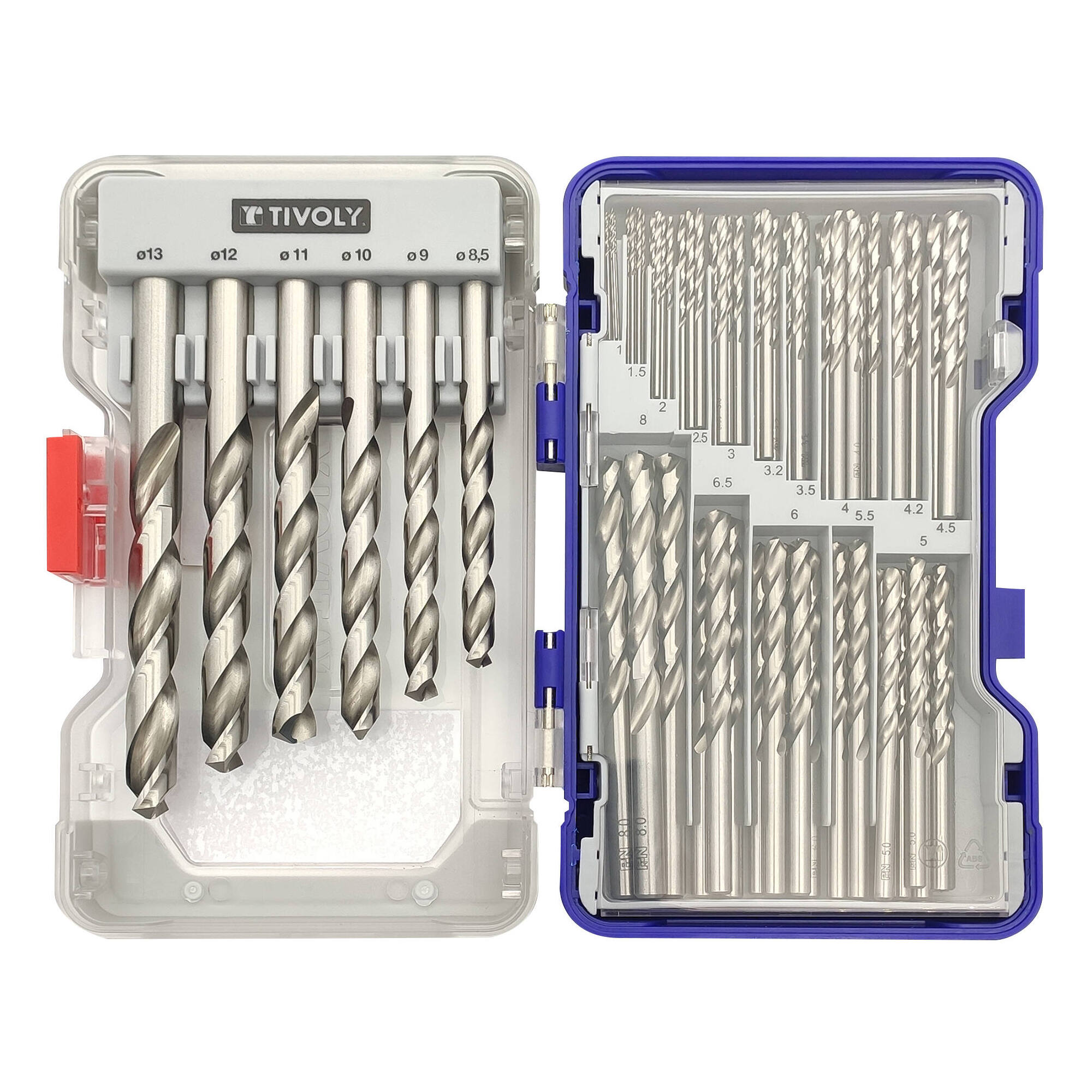 100 brocas para metal HSS rectificadas, punta en cruz Ø 1 a 13 mm