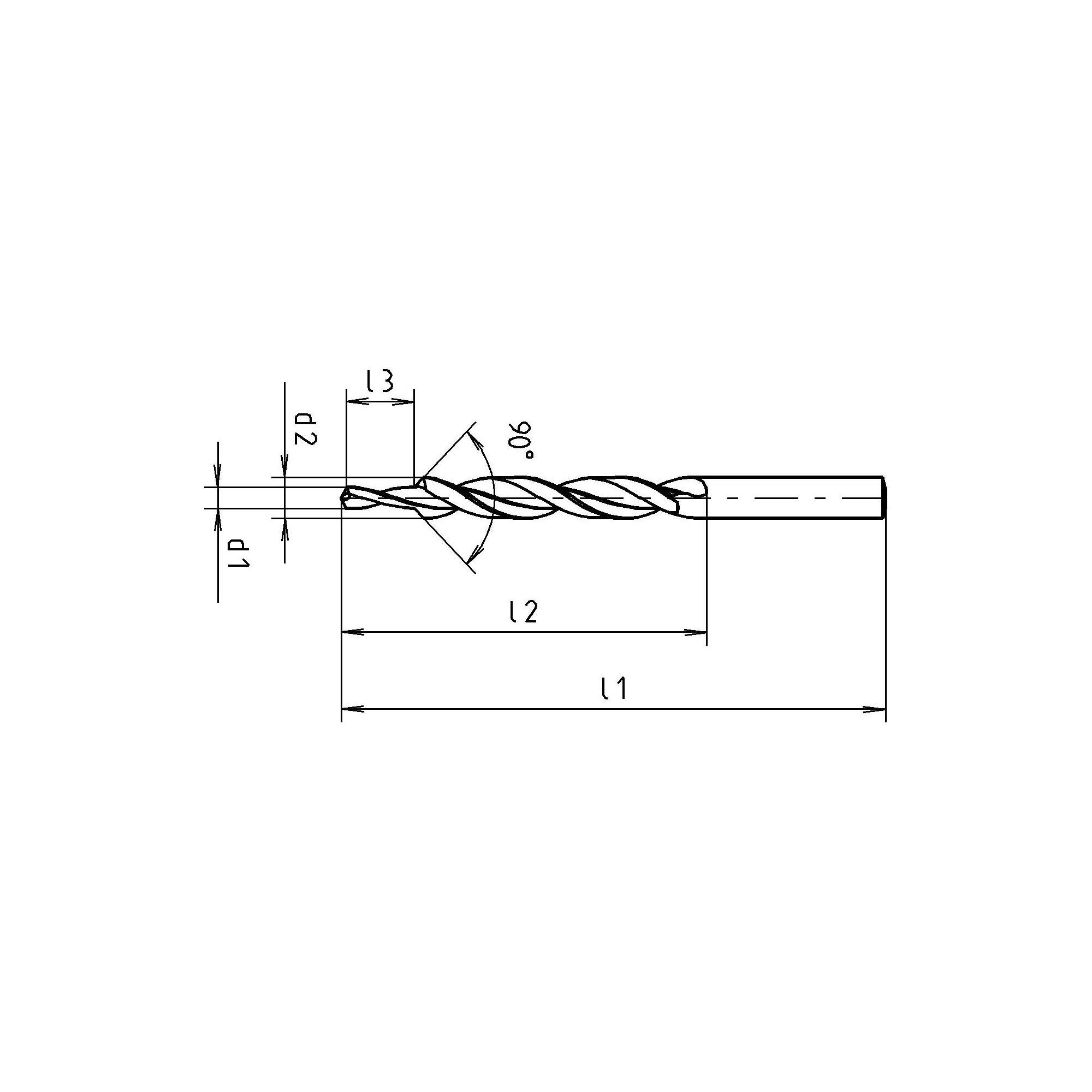 Ø: 2.5 / Broca BIDIAMETRAL 90° HSS VAPORIZADO | DIN 8378 RN | Media (Tubo)