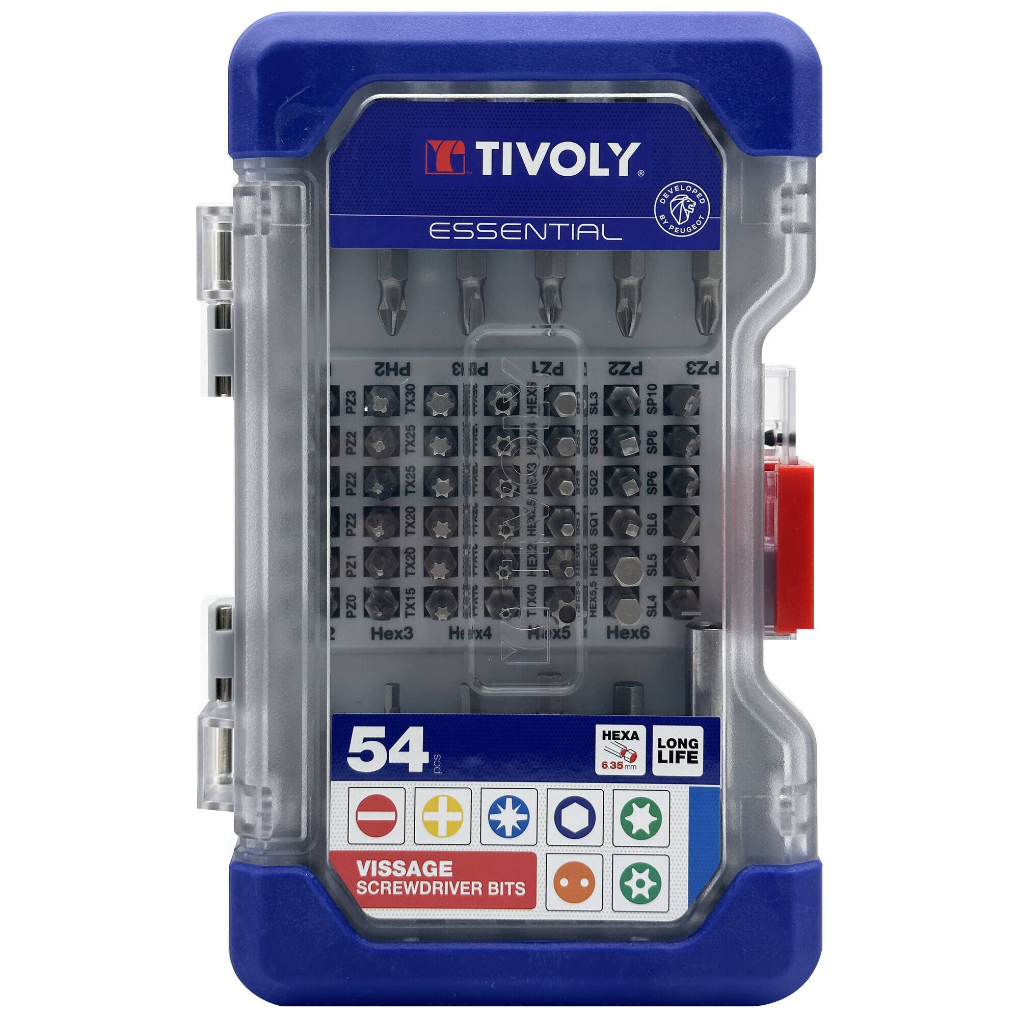 11501570040 - 54 piezas -53 puntas L. 25- 50 mm + 1 portapuntas magnético