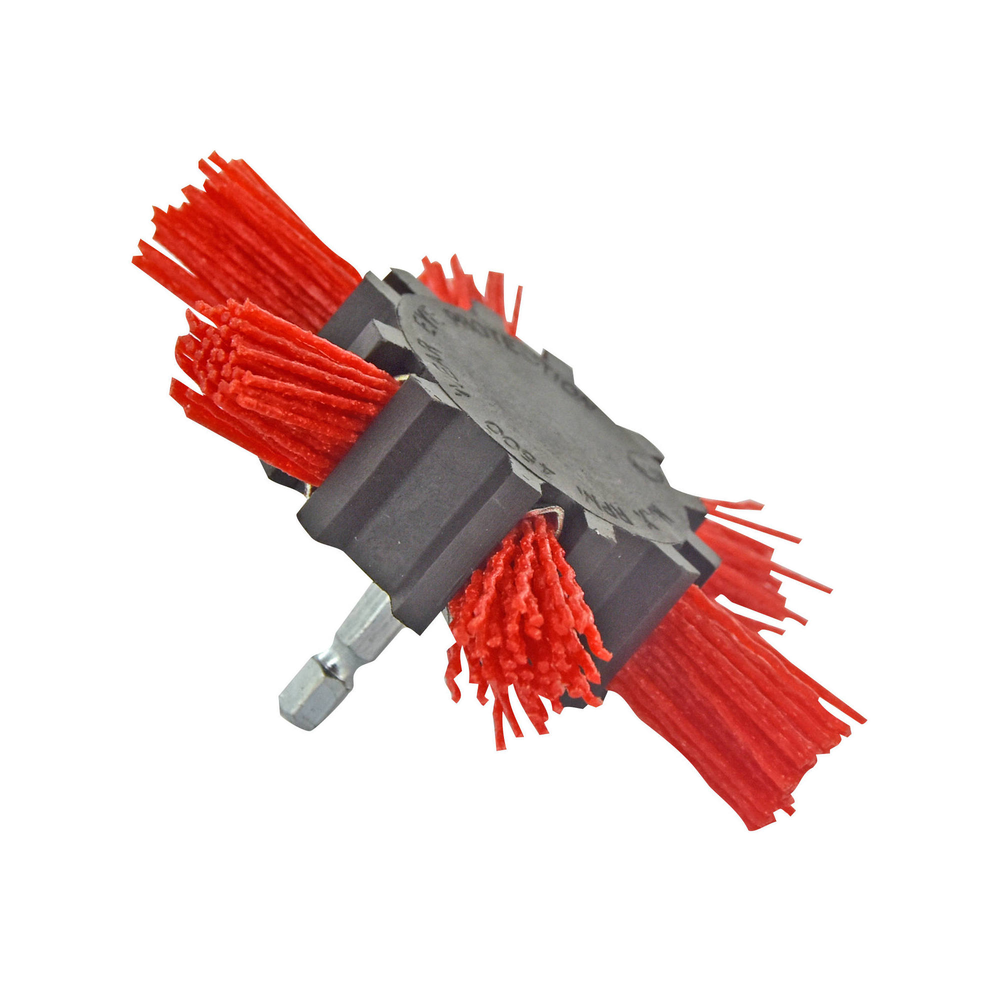 XT20462 - Cepillo ABANICO -Hilo de nailon rojo -Decapado de madera