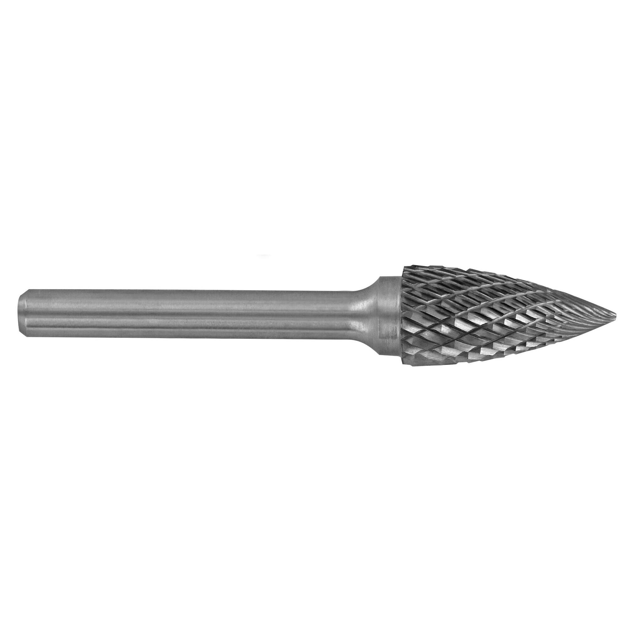 Fresa rotativa metal duro. Punta Ojiva Dentado normal. Forma D (Caja colgante) # / Ø: 12 / d2: 6 / L: 70