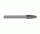Fresa rotativa metal duro. Punta Ojiva con radio. Dentado normal. Forma D (Caja colgante) # / Ø: 8 / d2: 6 / L: 63
