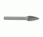 Fresa rotativa metal duro. Punta Ojiva Dentado normal. Forma D (Caja colgante) # / Ø: 10 / d2: 6 / L: 65
