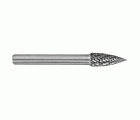 Fresa rotativa metal duro. Punta Ojiva Dentado normal. Forma D (Caja colgante) # / Ø: 8 / d2: 6 / L: 63