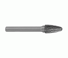 Fresa rotativa metal duro. Punta Ojiva con radio. Dentado normal. Forma D (Caja colgante) # / Ø: 10 / d2: 6 / L: 65