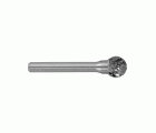 Fresa rotativa metal duro. Punta Esférica. Dentado normal. Forma D (Caja colgante) # / Ø: 12 / d2: 6 / L: 75
