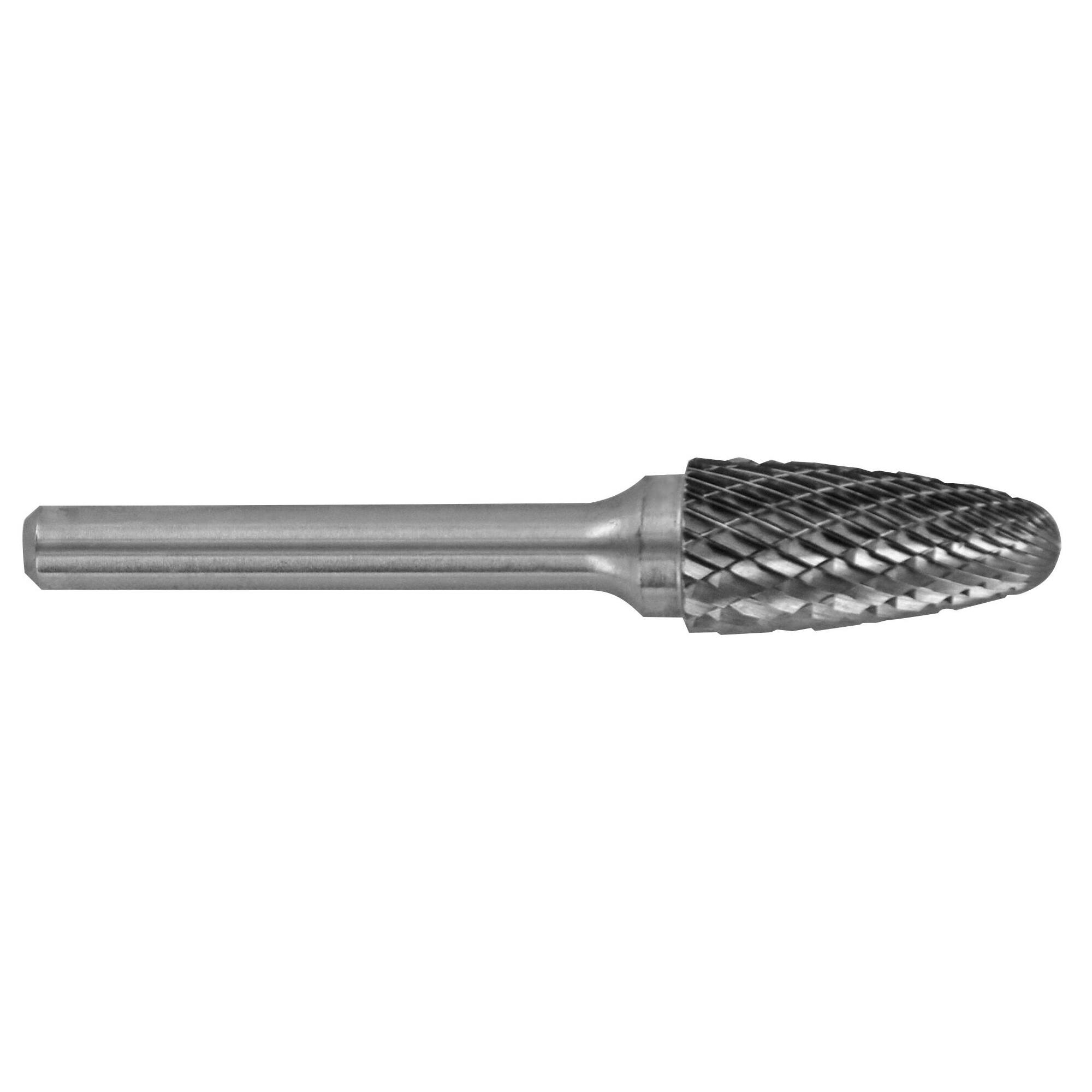 Fresa rotativa metal duro. Punta Ojiva con radio. Dentado normal. Forma D (Caja colgante) # / Ø: 12 / d2: 6 / L: 70