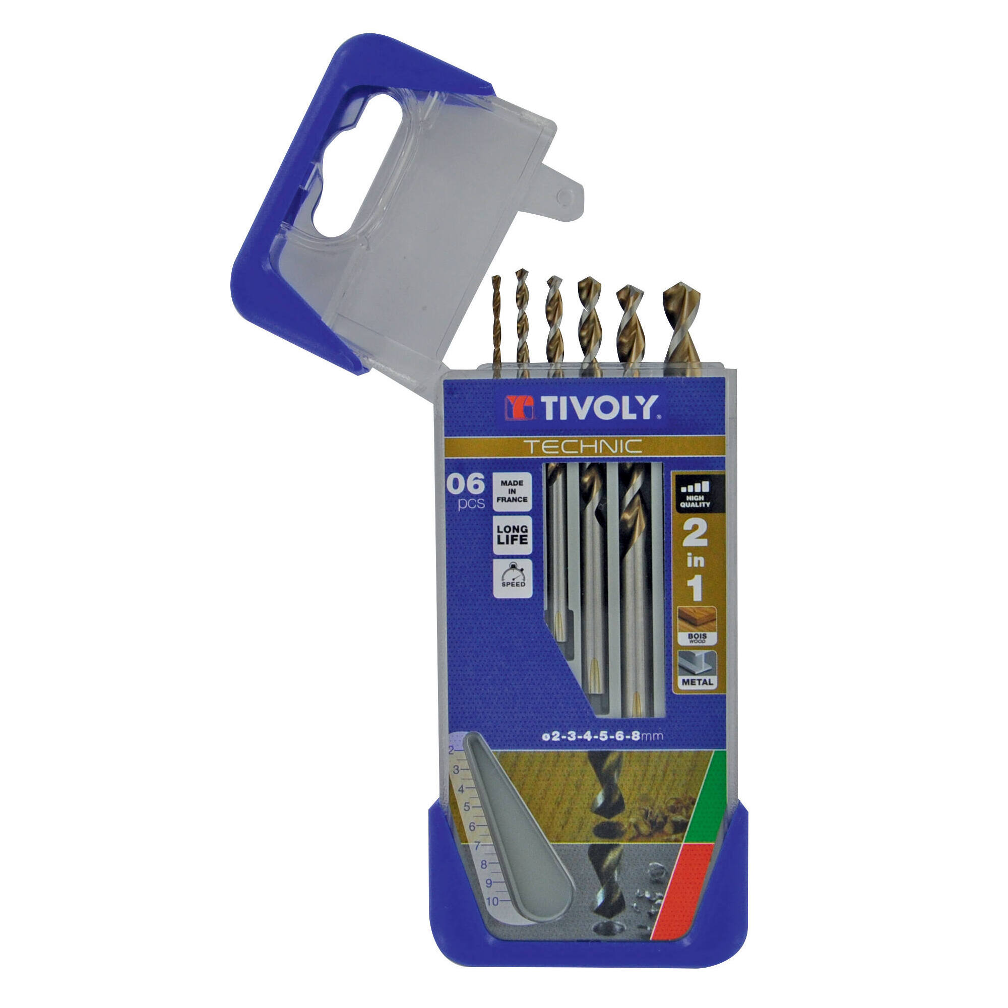 1080447 - Broca 2 en 1 HSS para madera y metal -Punta en cruz -Ranuras de gran extracción