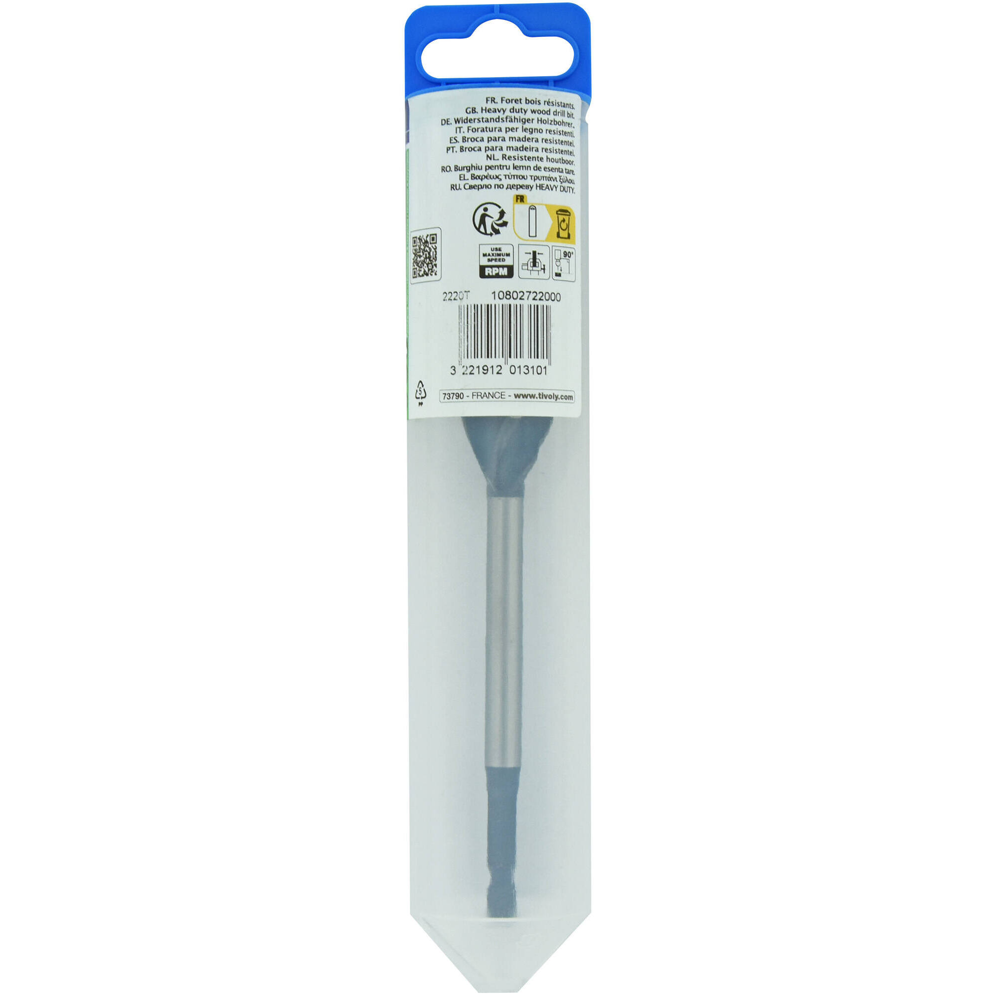 Ø: 20 / Broca para madera de 4 cortes -Mango hexagonal (Blíster) / L: 165