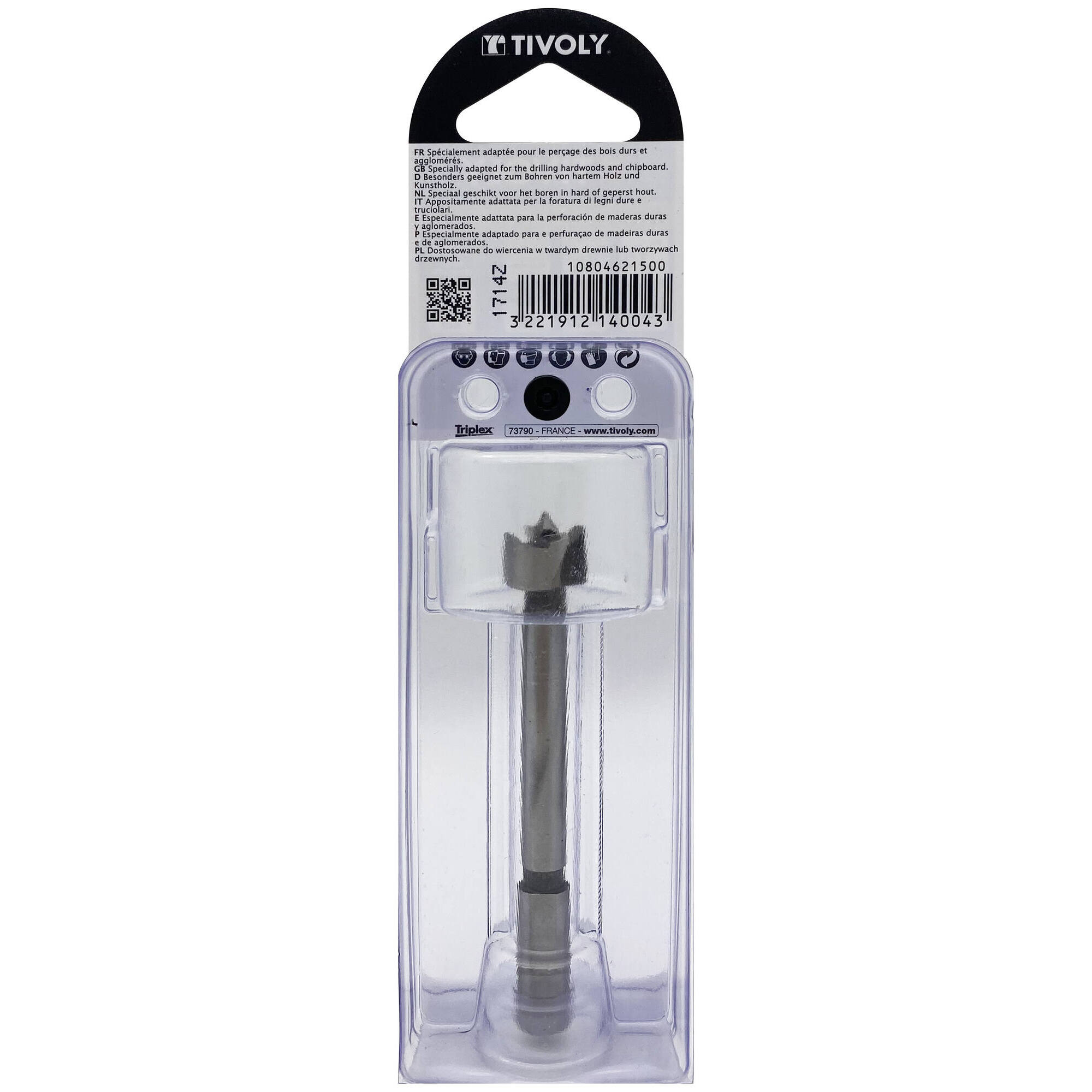 Ø: 15 / Broca para moldear Forstner (Blíster) / L: 90