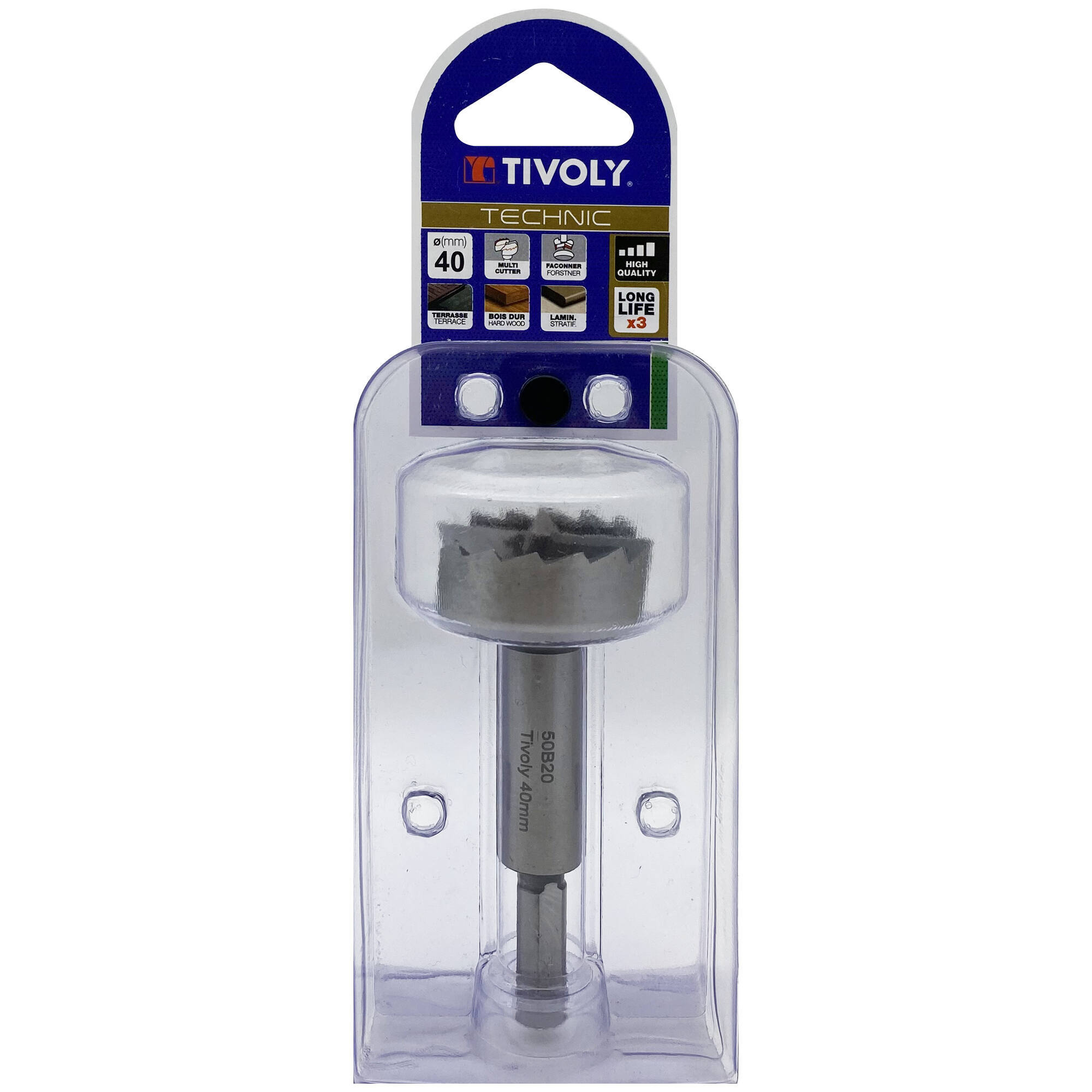 Ø: 40 / Broca para moldear Forstner (Blíster) / L: 90