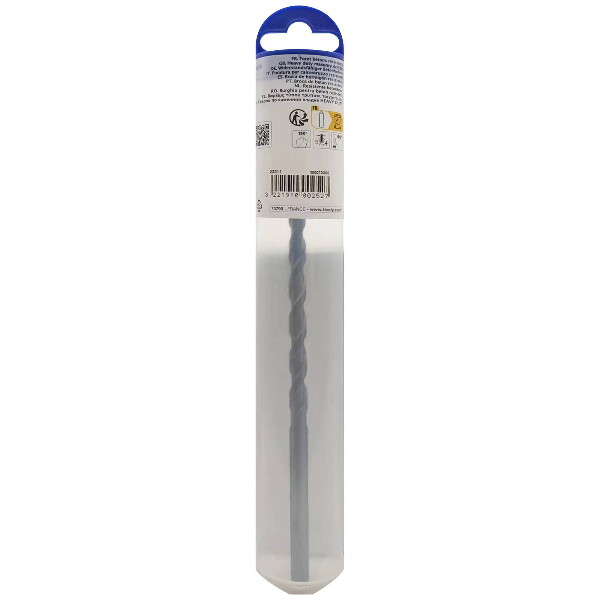 Ø: 8 / Broca para hormigón L. 200 mm -Mango cilíndrico (Blíster) / L: 200