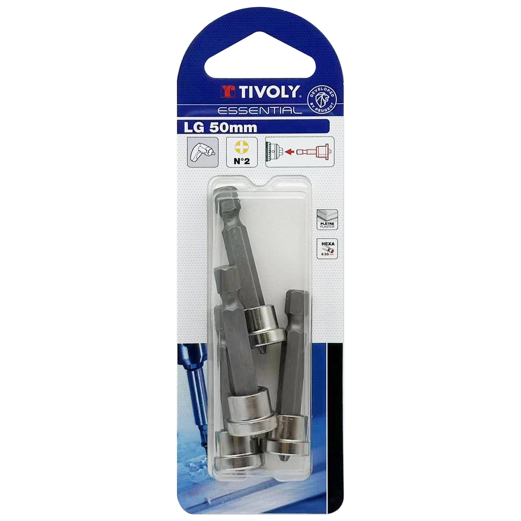 4 puntas de atornillar con collarín especial para cartón yeso PH2 L. 50 mm