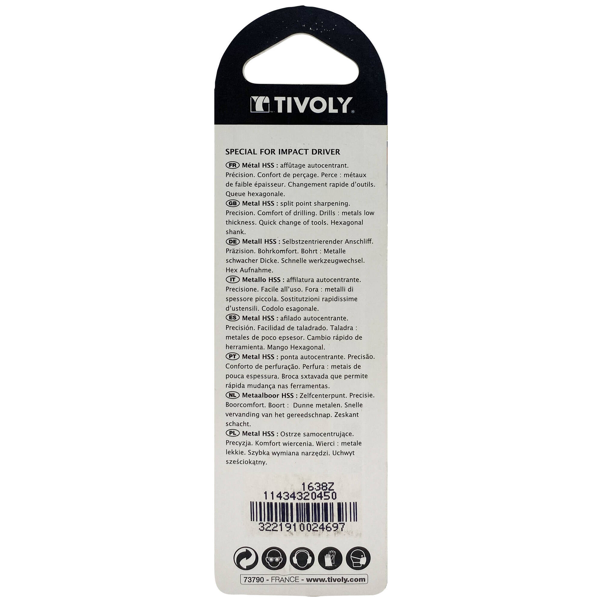 Ø: 4.5 / L: 99 / Broca para metal HSS | MANGO HEXAGONAL 6,35 mm | Afilado especial (Blíster)