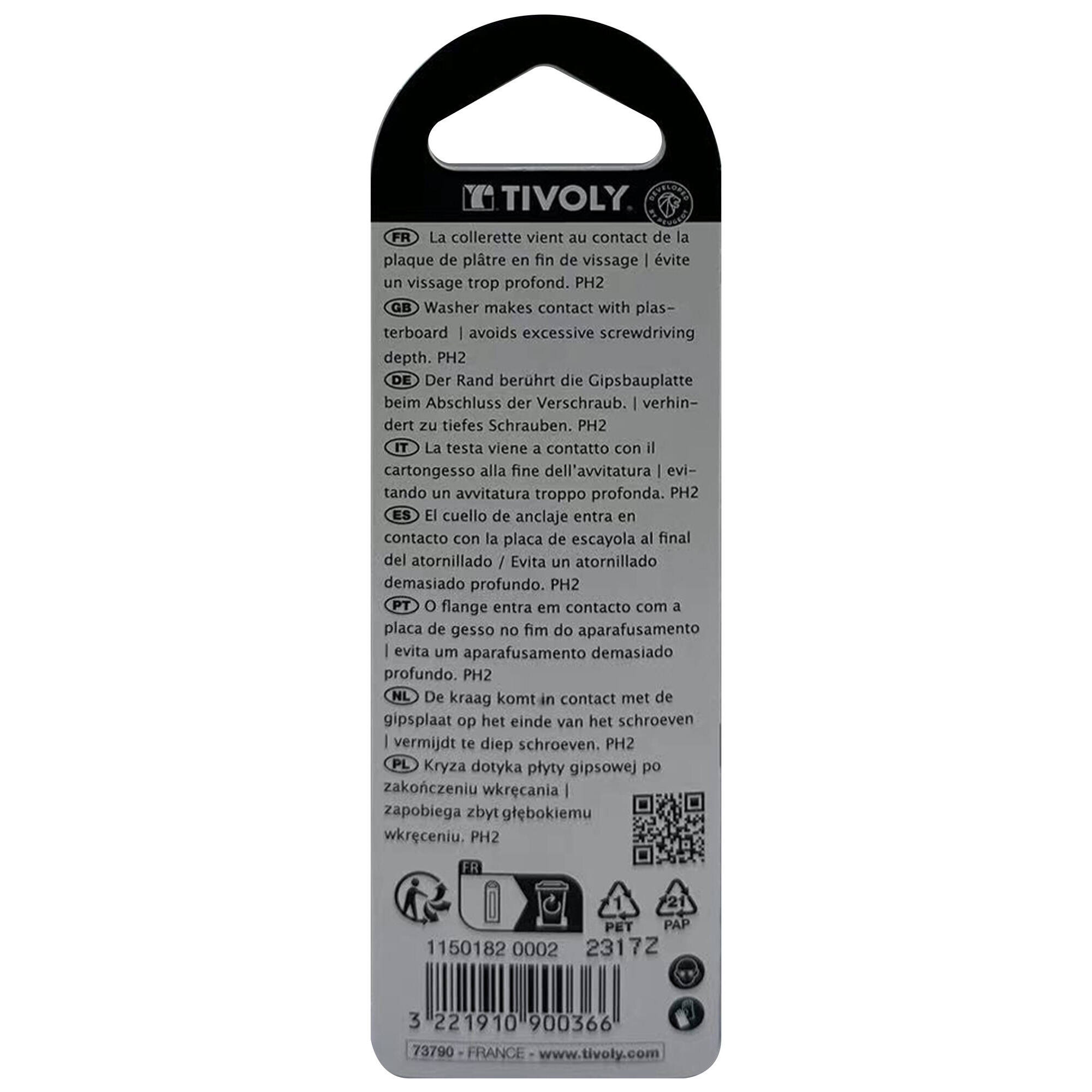 4 puntas de atornillar con collarín especial para cartón yeso PH2 L. 50 mm