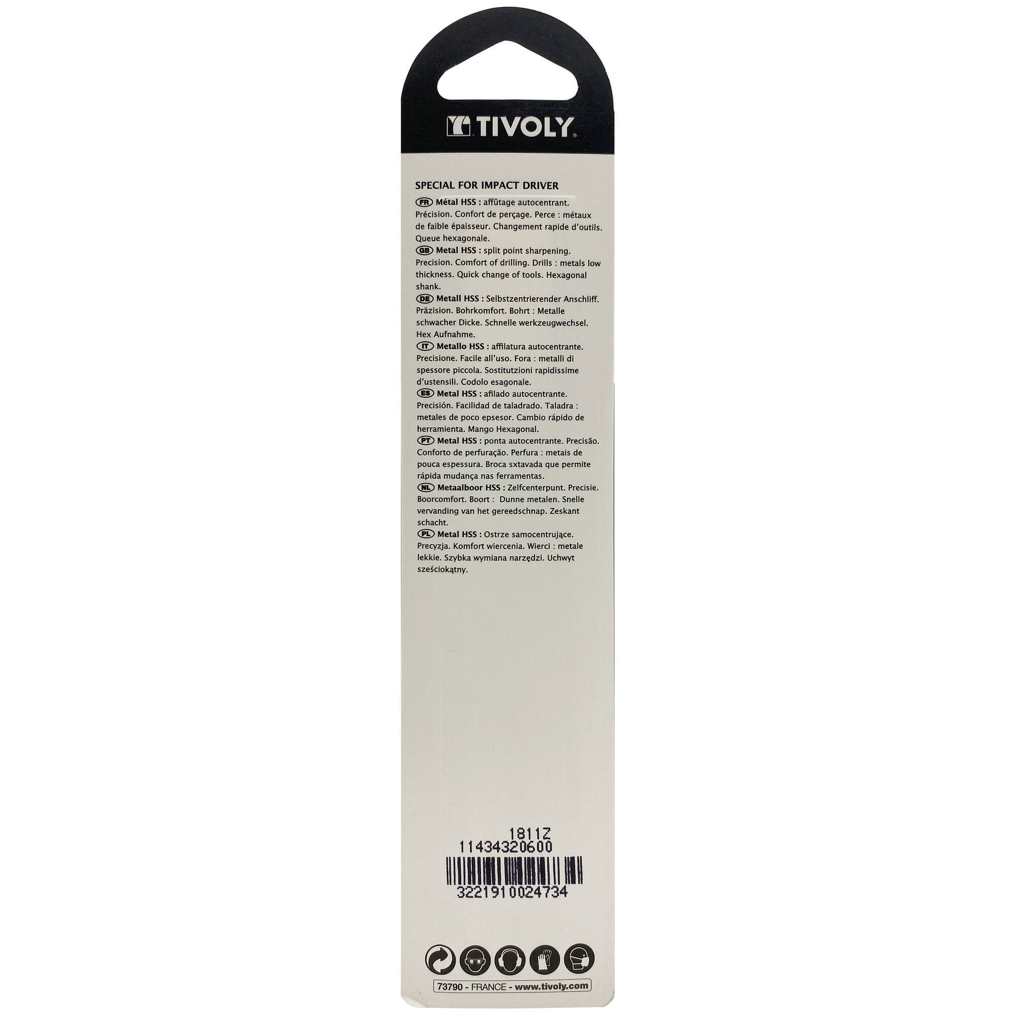 Ø: 6 / L: 112 / Broca para metal HSS | MANGO HEXAGONAL 6,35 mm | Afilado especial (Blíster)