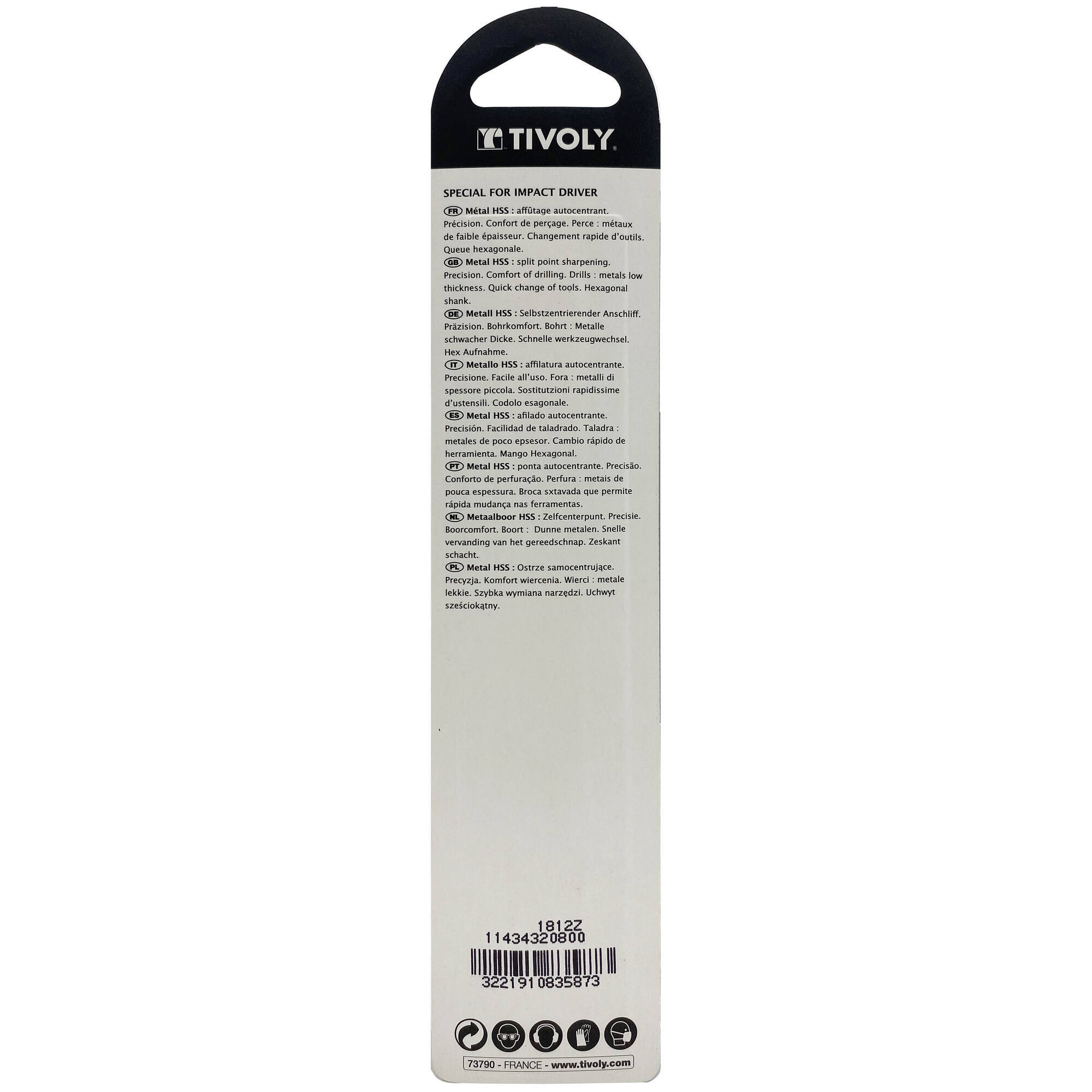 Ø: 8 / L: 117 / Broca para metal HSS | MANGO HEXAGONAL 6,35 mm | Afilado especial (Blíster)